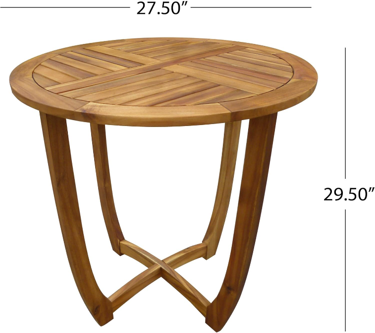 Carina Accent Round Table, Teak Finish Brown