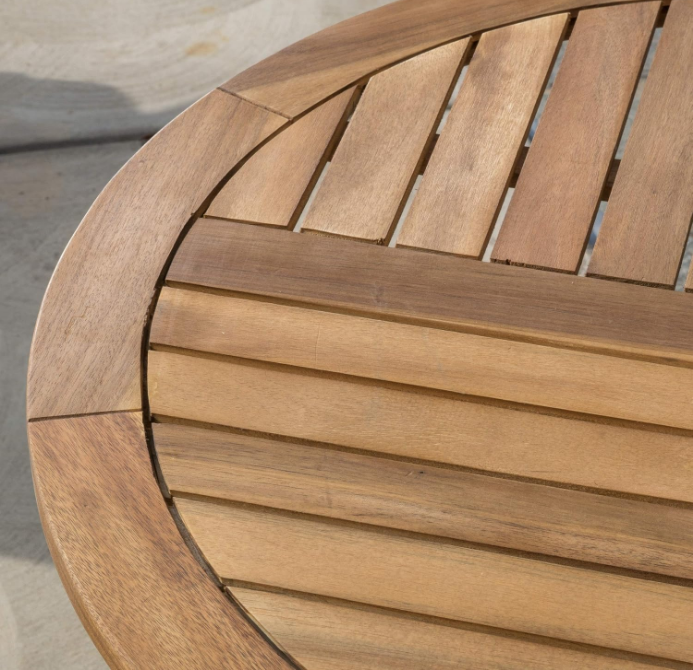 Carina Accent Round Table, Teak Finish Brown