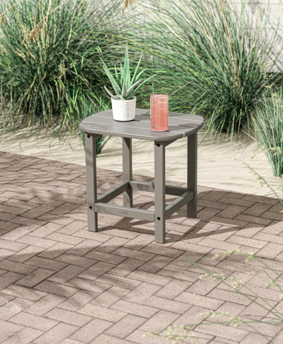 South Beach 18" Outdoor Side Table, Slate Grey