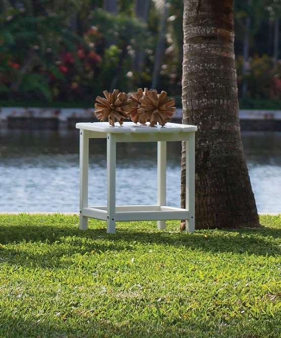 South Beach 18" Outdoor Side Table, Slate Grey