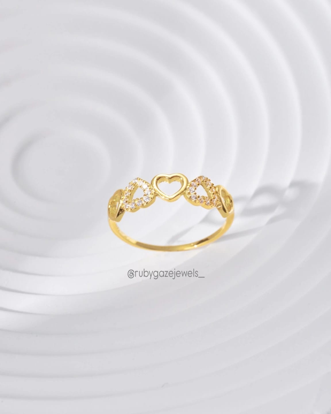 Elegant Gold plated Heart Ring