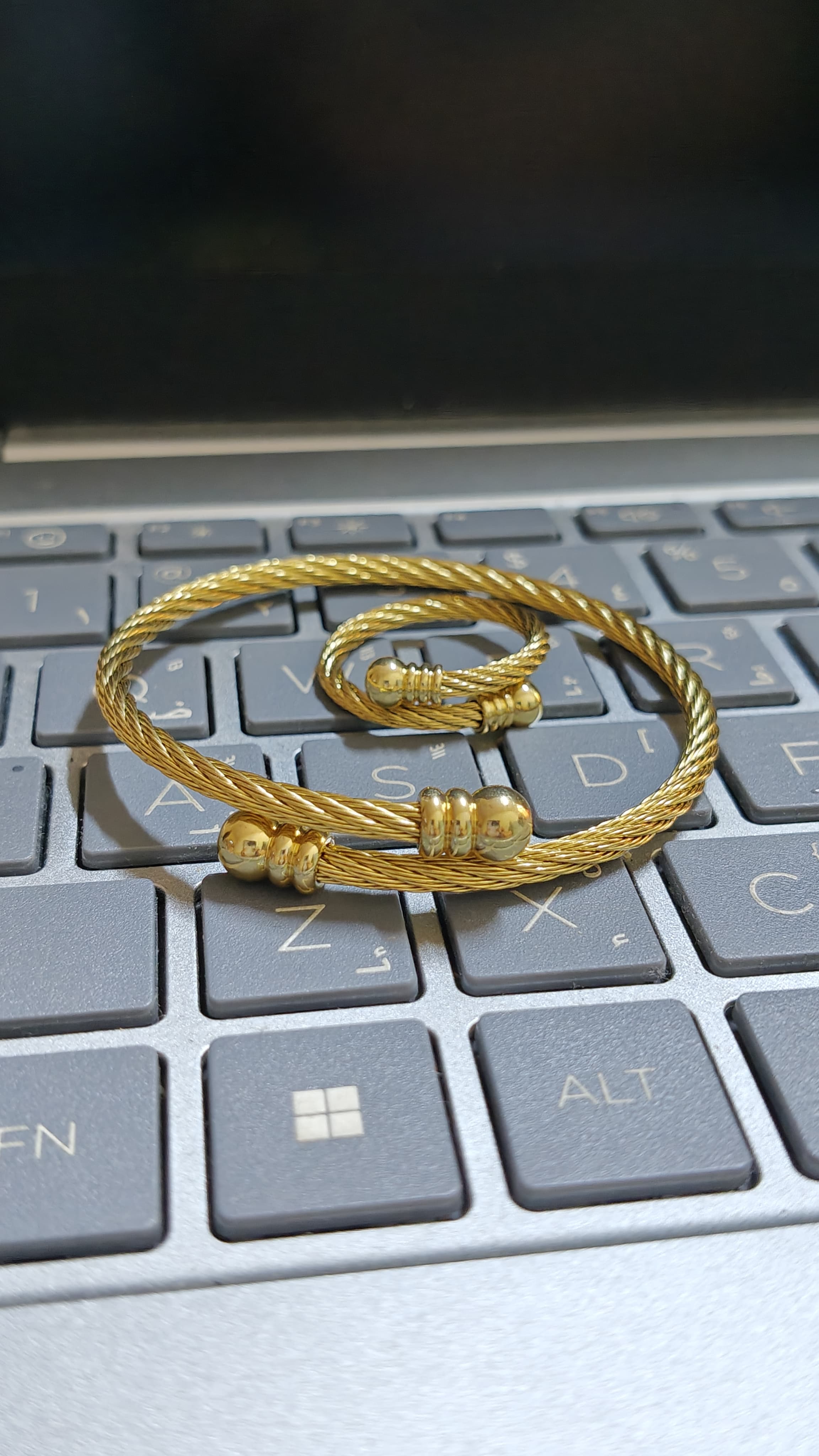 Rope bangle and ring set
