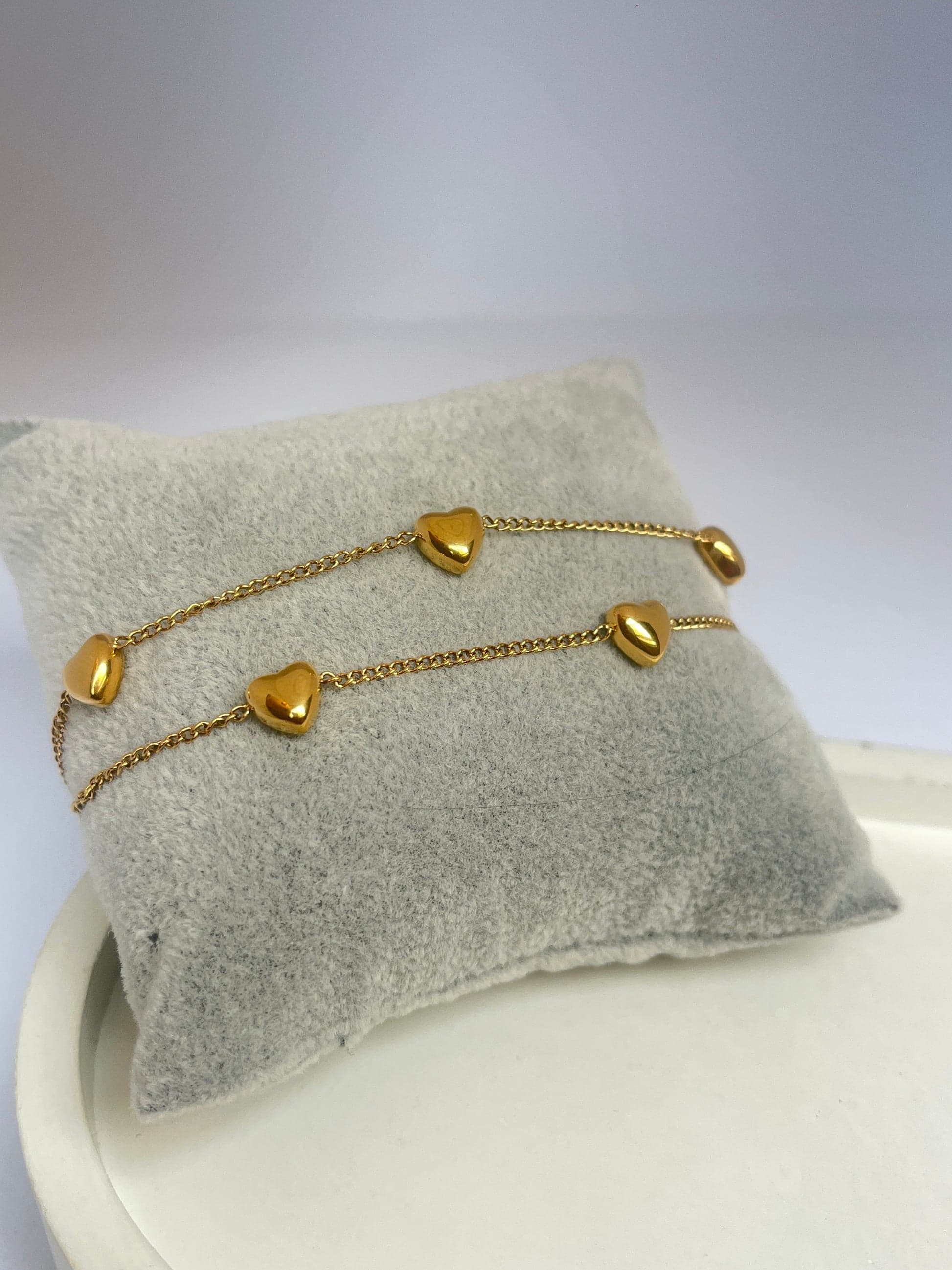 Gold Hearted double layered bracelet