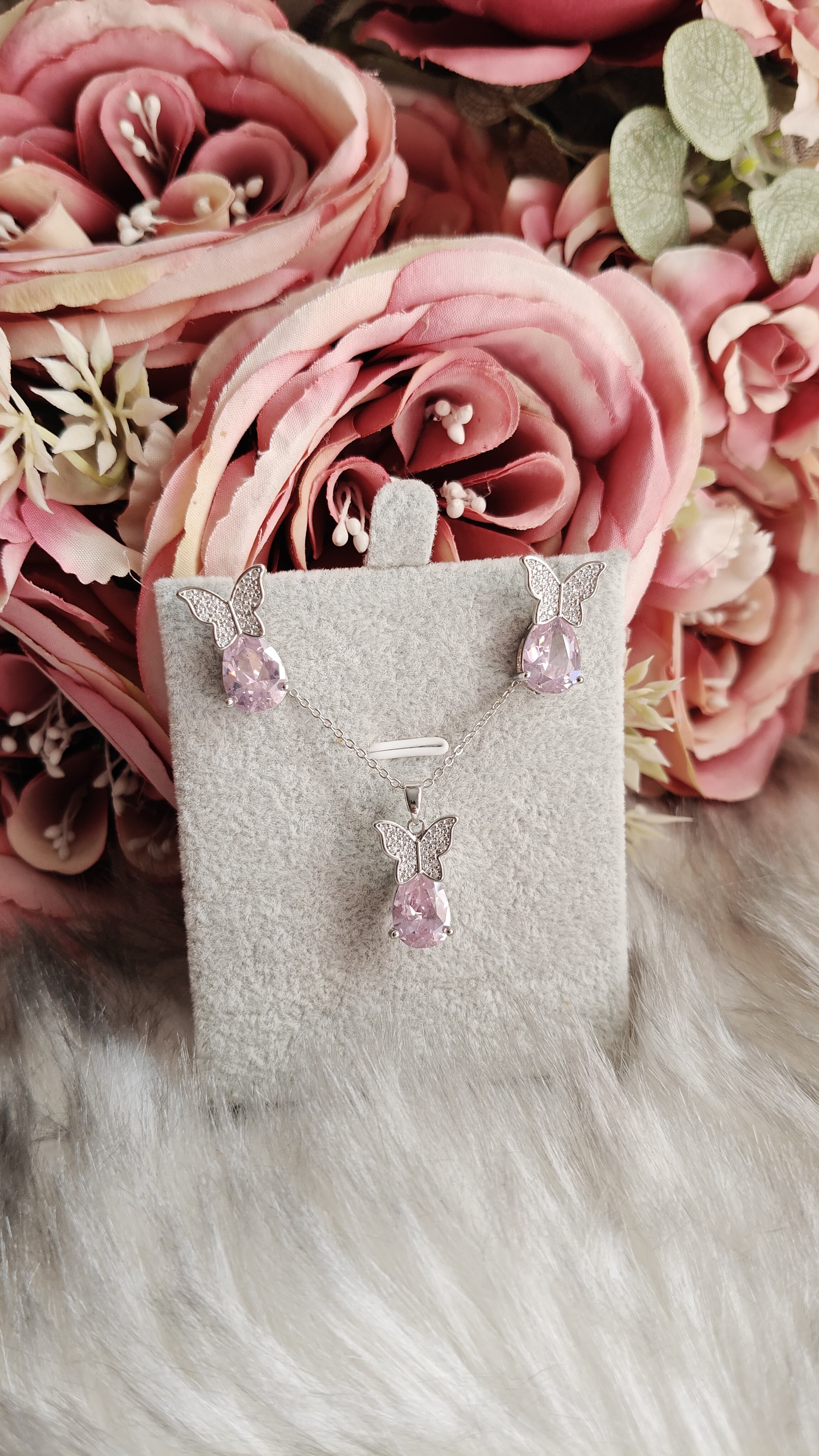 Silver plated Necklace and Earring Set
