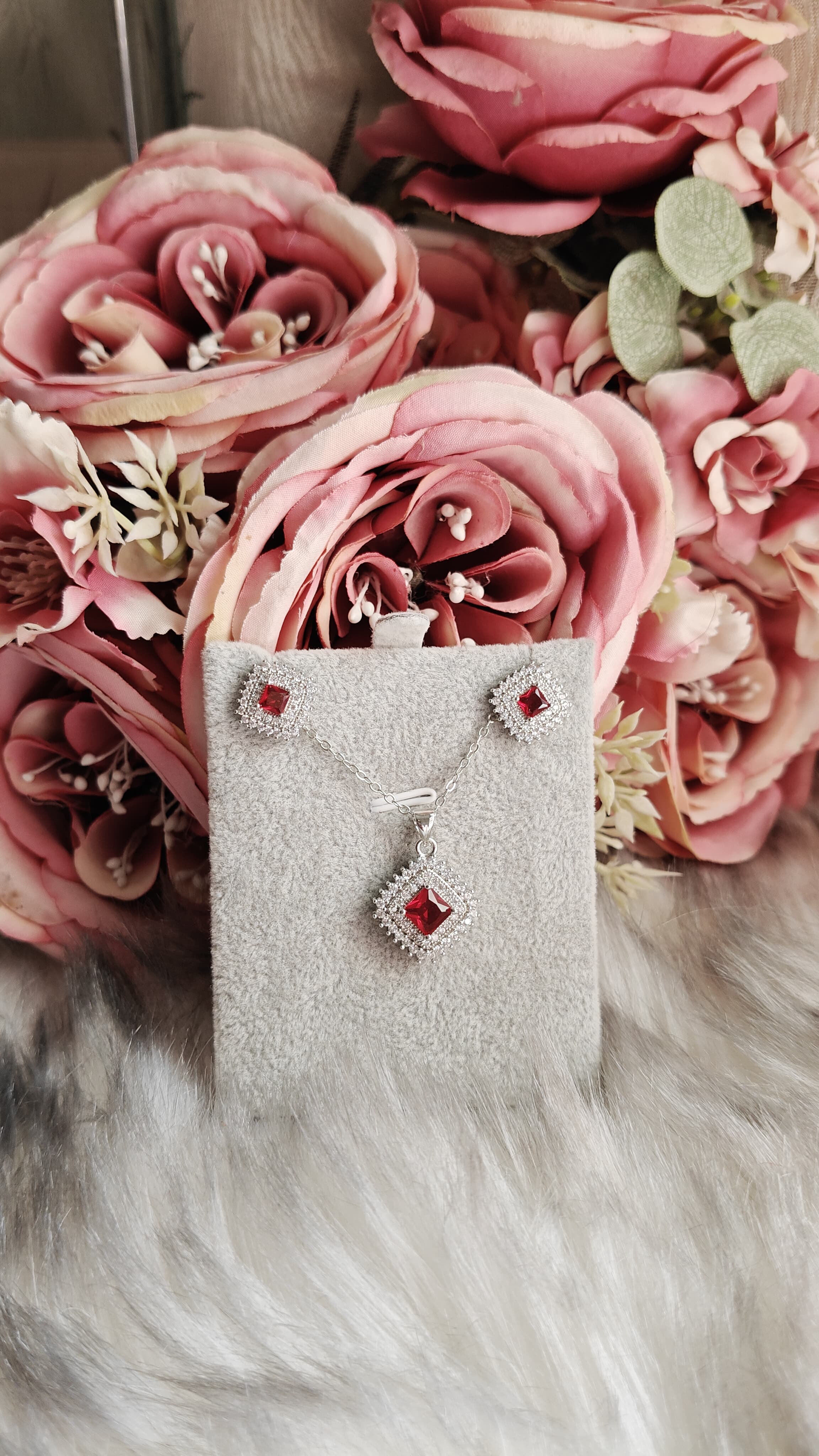 Silver plated Necklace and Earring Set