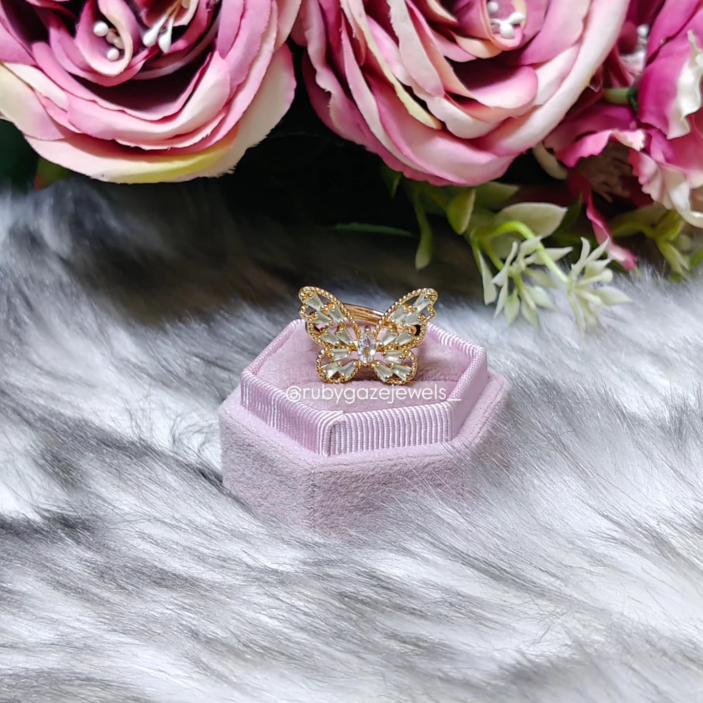 Butterfly aesthetic rings