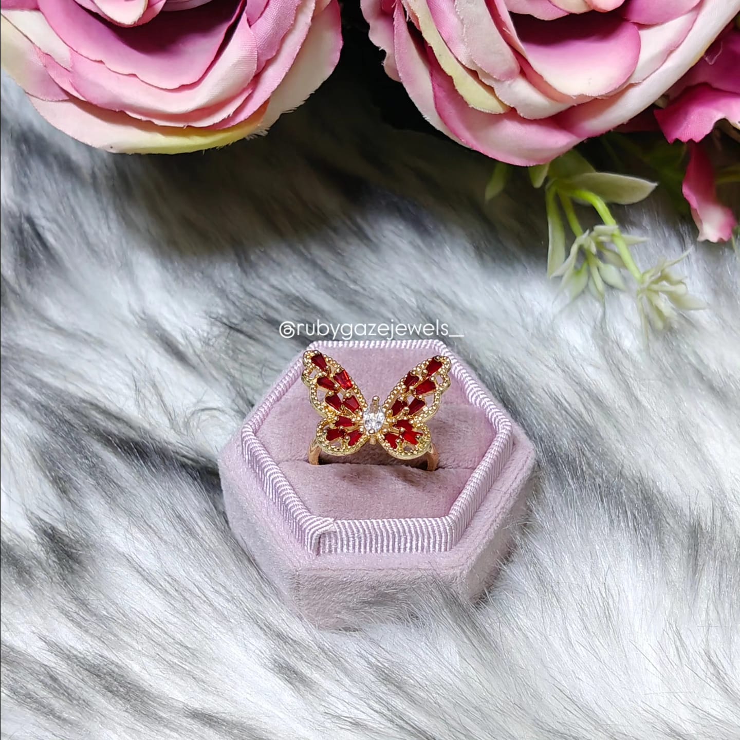 Butterfly aesthetic rings