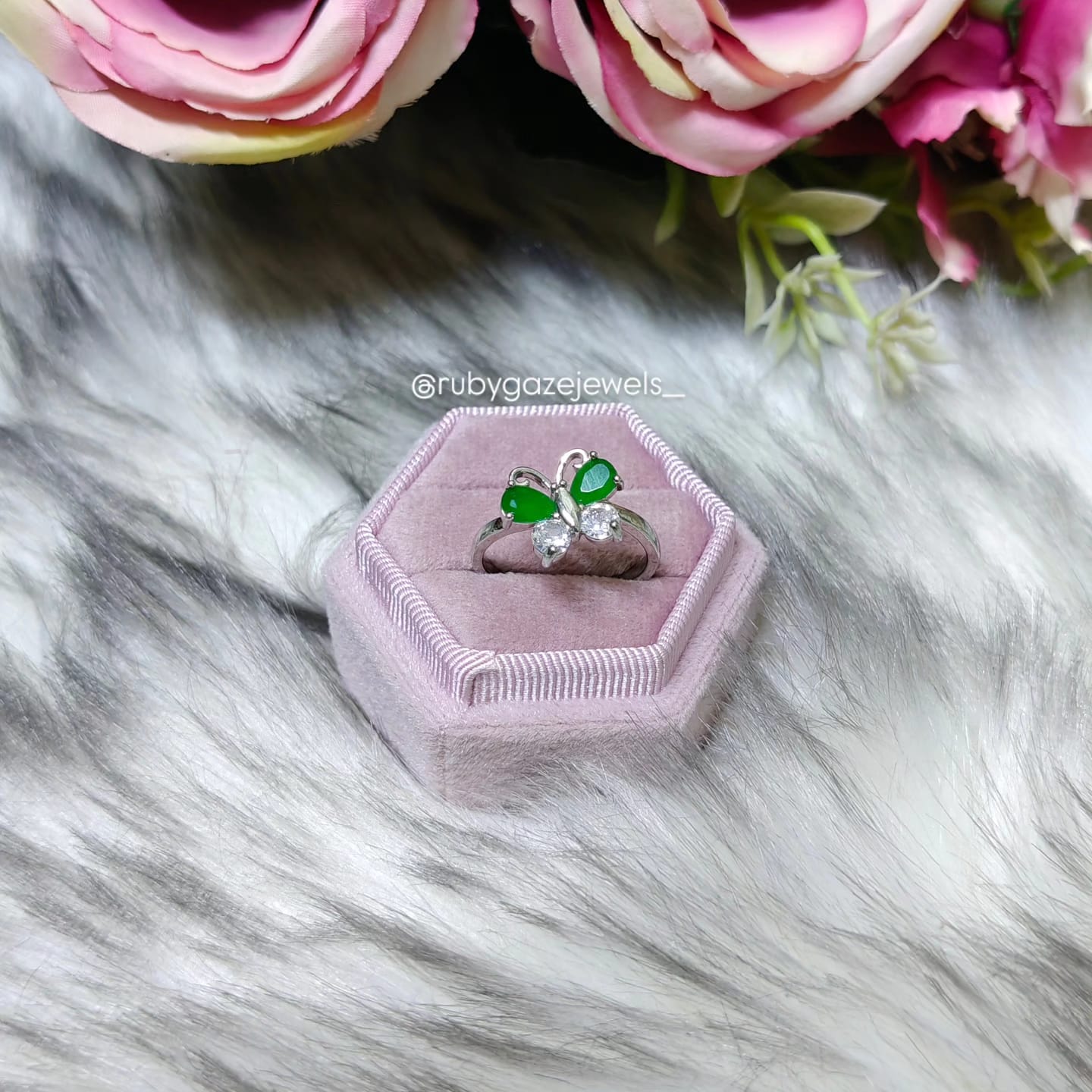 Aesthetic butterfly rings