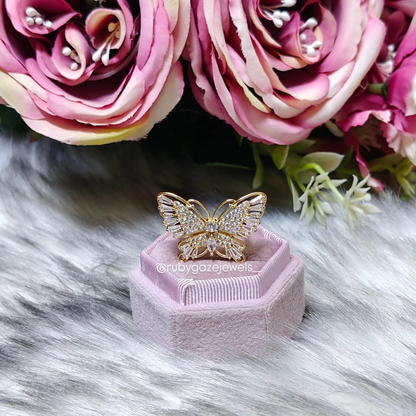 Aesthetic butterfly rings