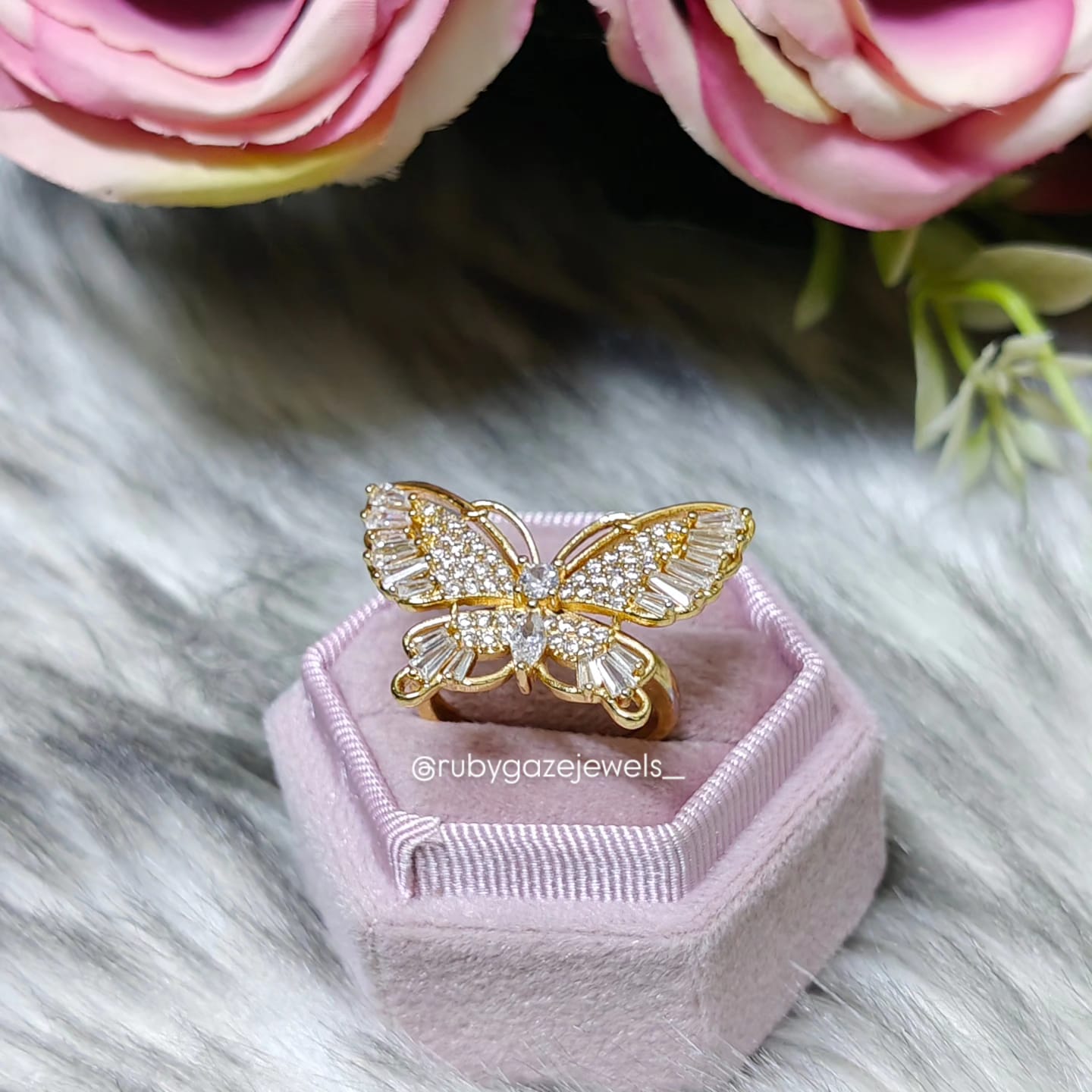 Aesthetic butterfly rings
