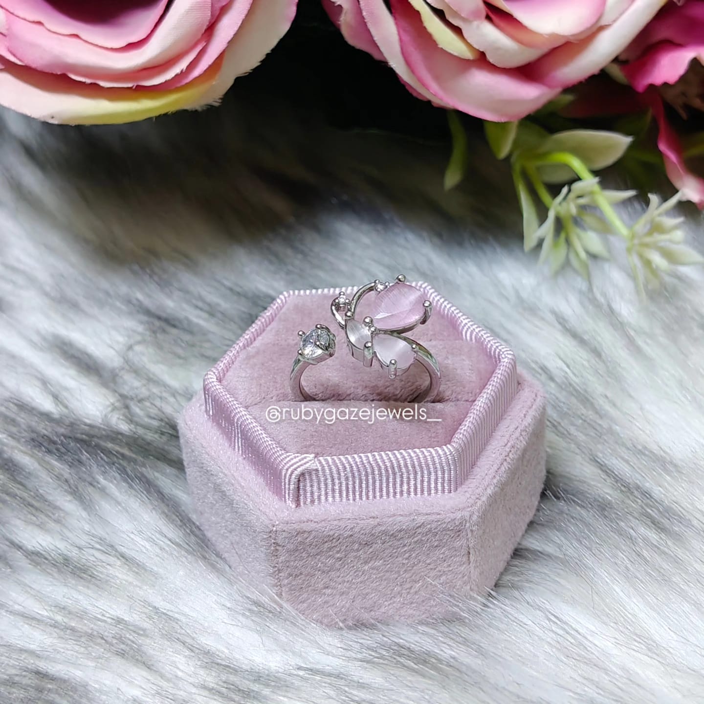 Aesthetic butterfly rings