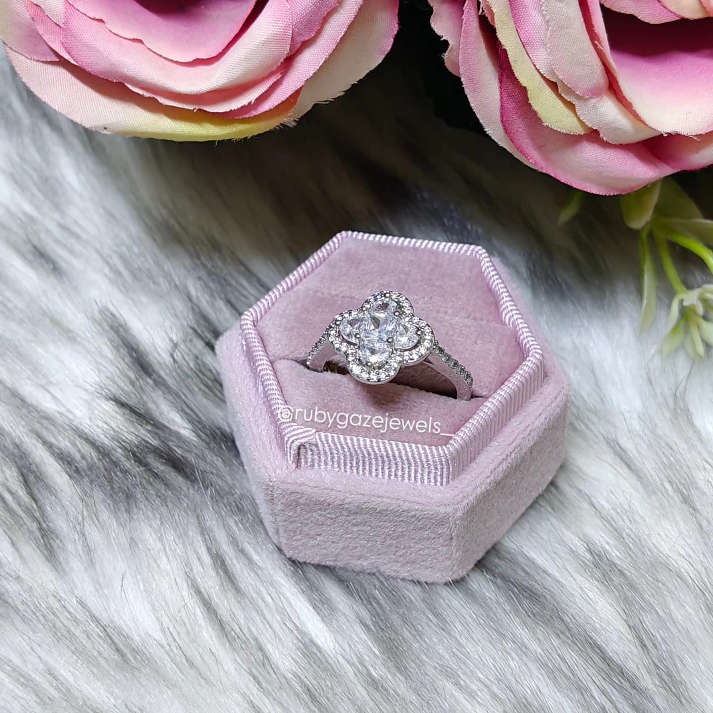 Silver plated Engagement type Ring