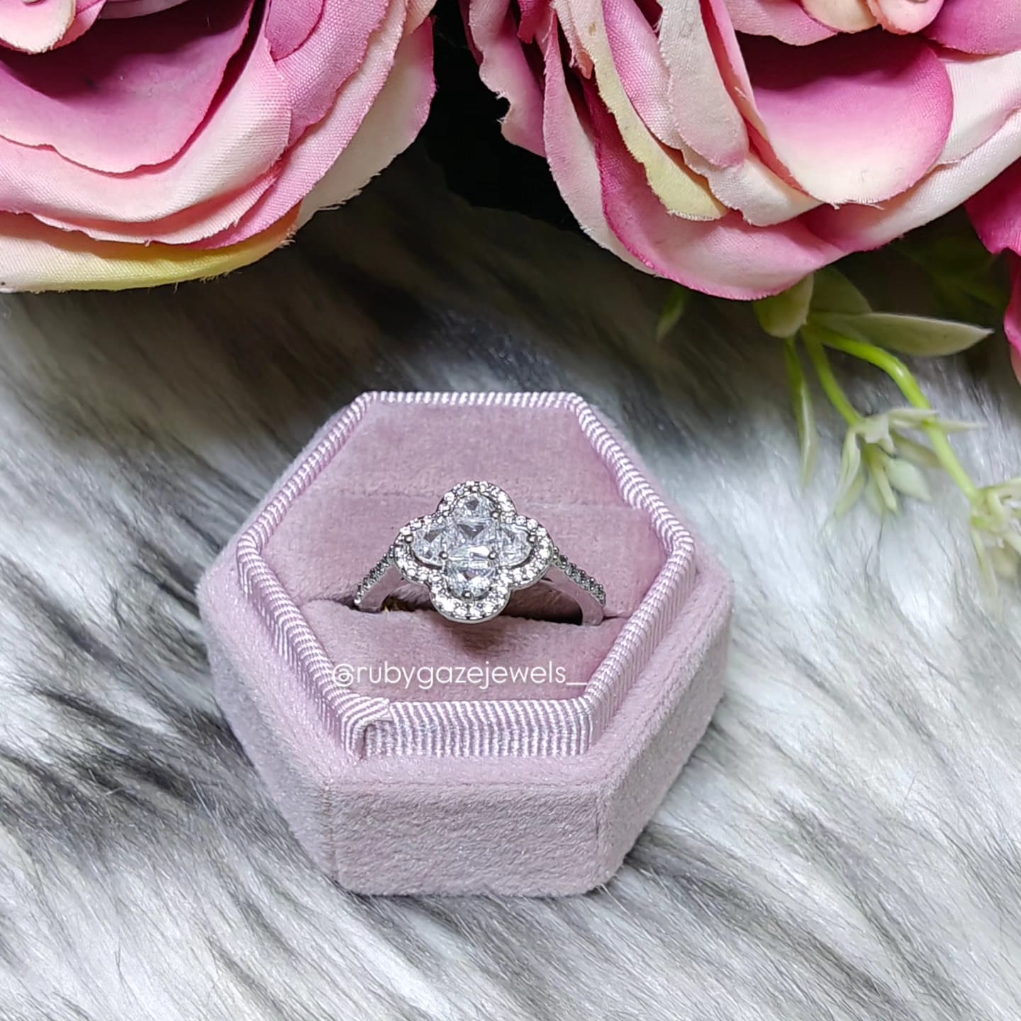 Silver plated Engagement type Ring