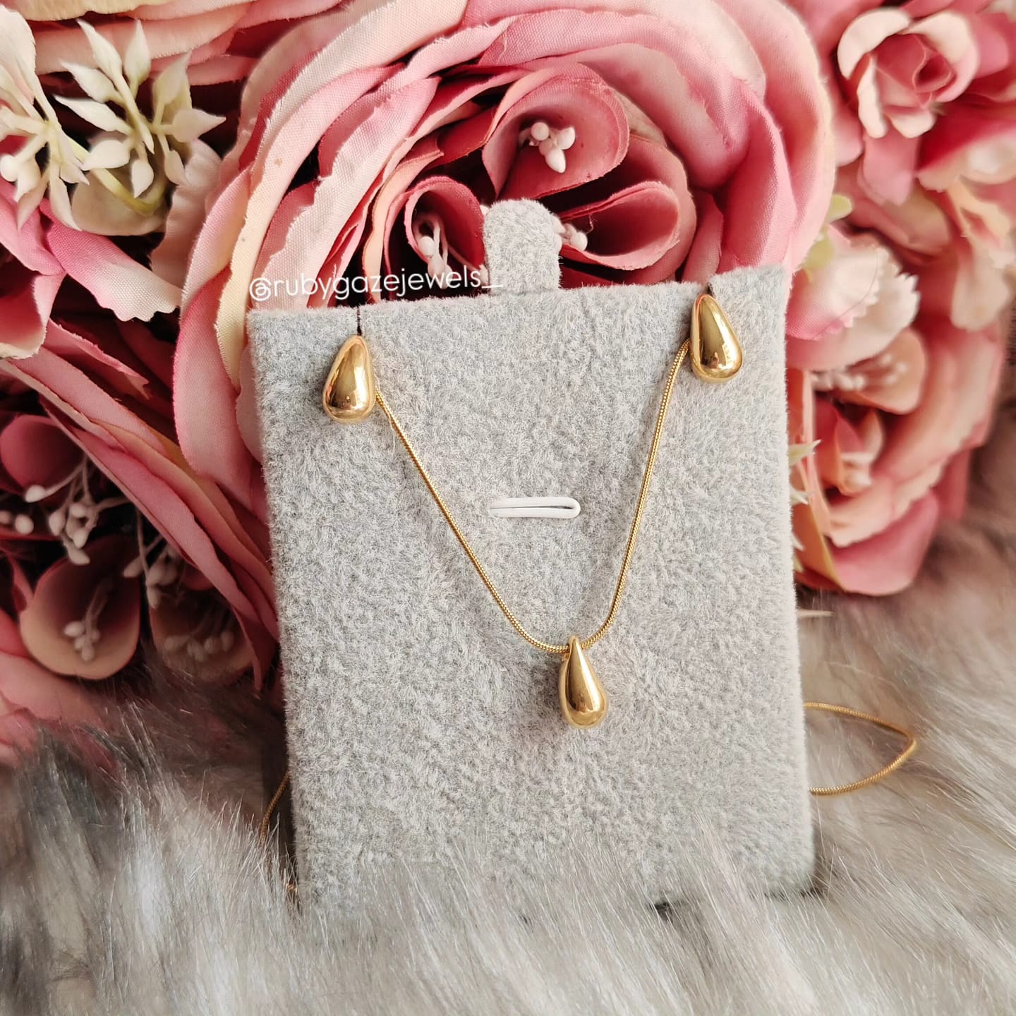 solid 18k Gold plated Jewelry Set
