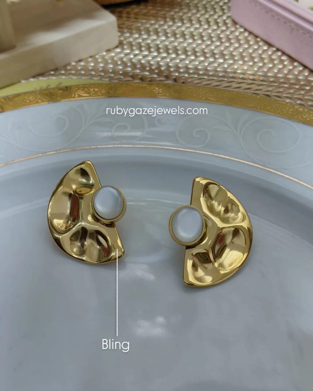 Bling solid marbel earrings