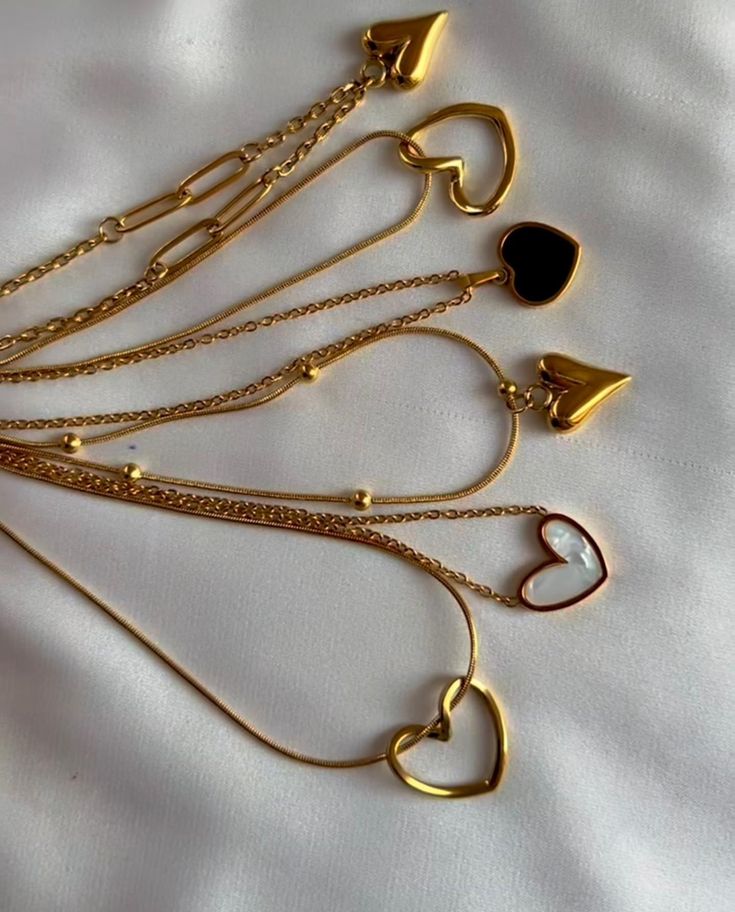 Trendy heart gold plated necklace