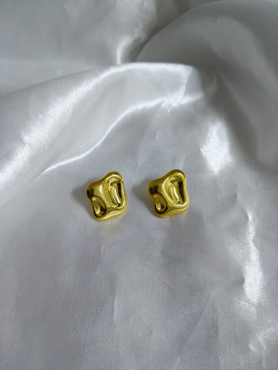 Molten gold plated earrings