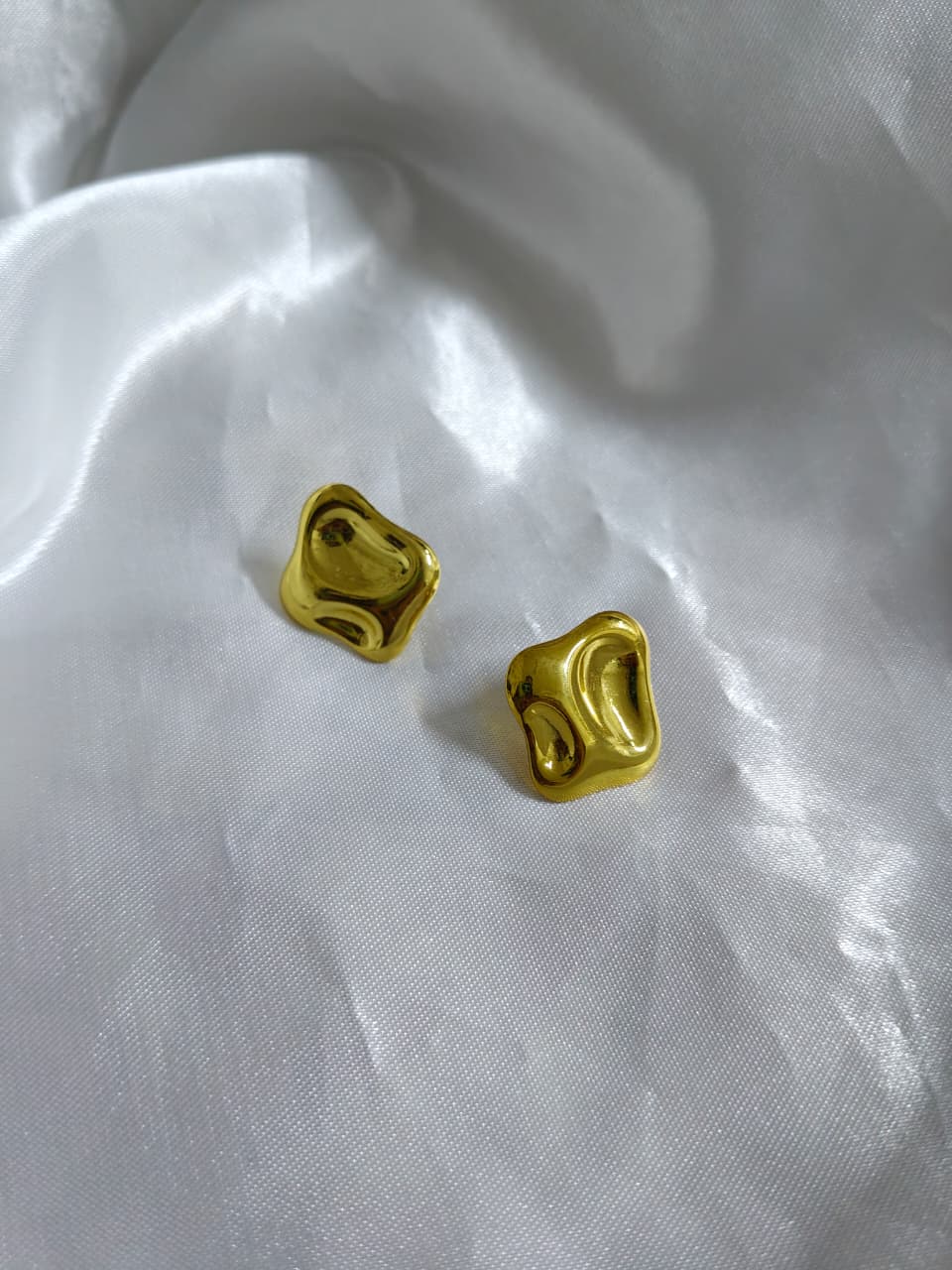 Molten gold plated earrings