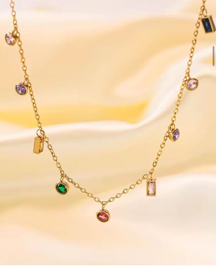 Multi Charms Gold Plated Necklace 