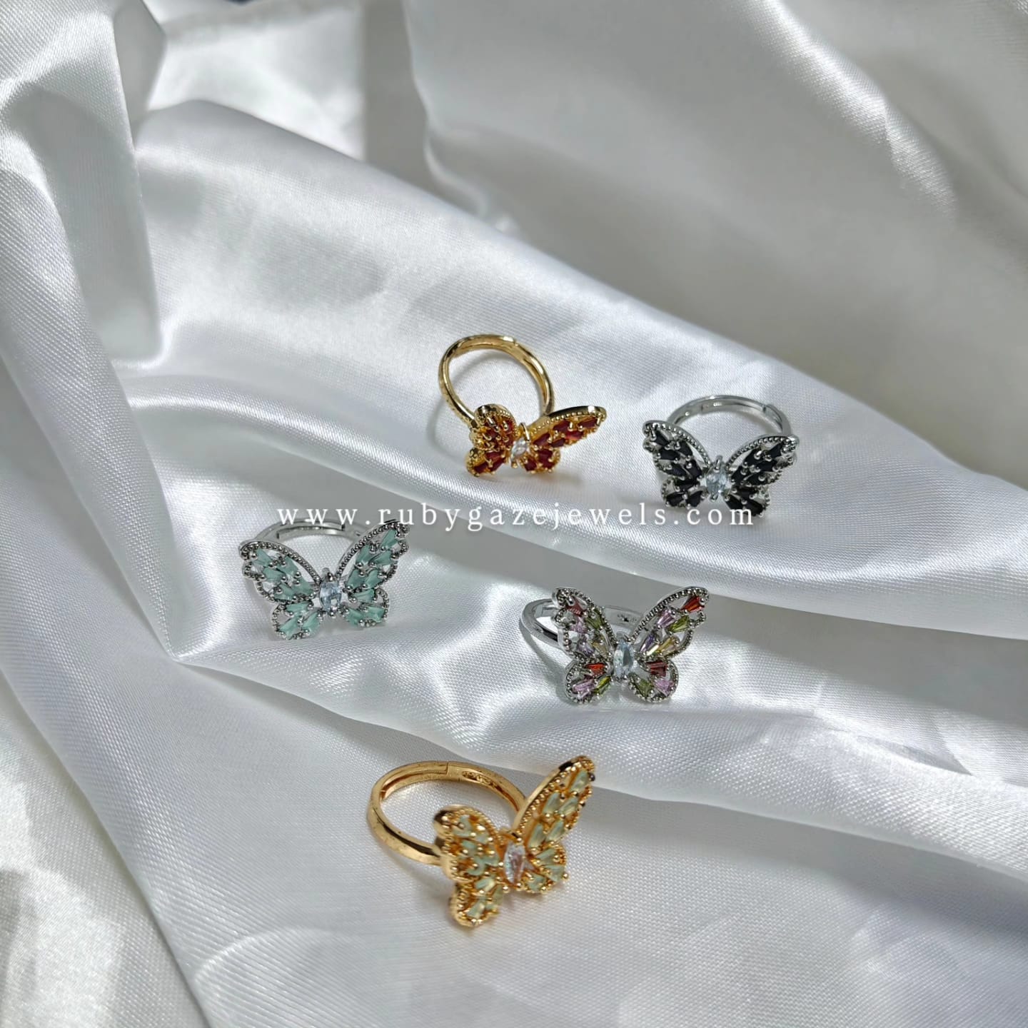Butterfly aesthetic rings