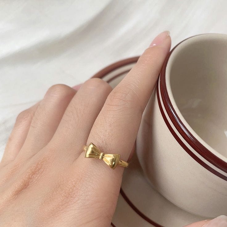 Bow Gold plated ring