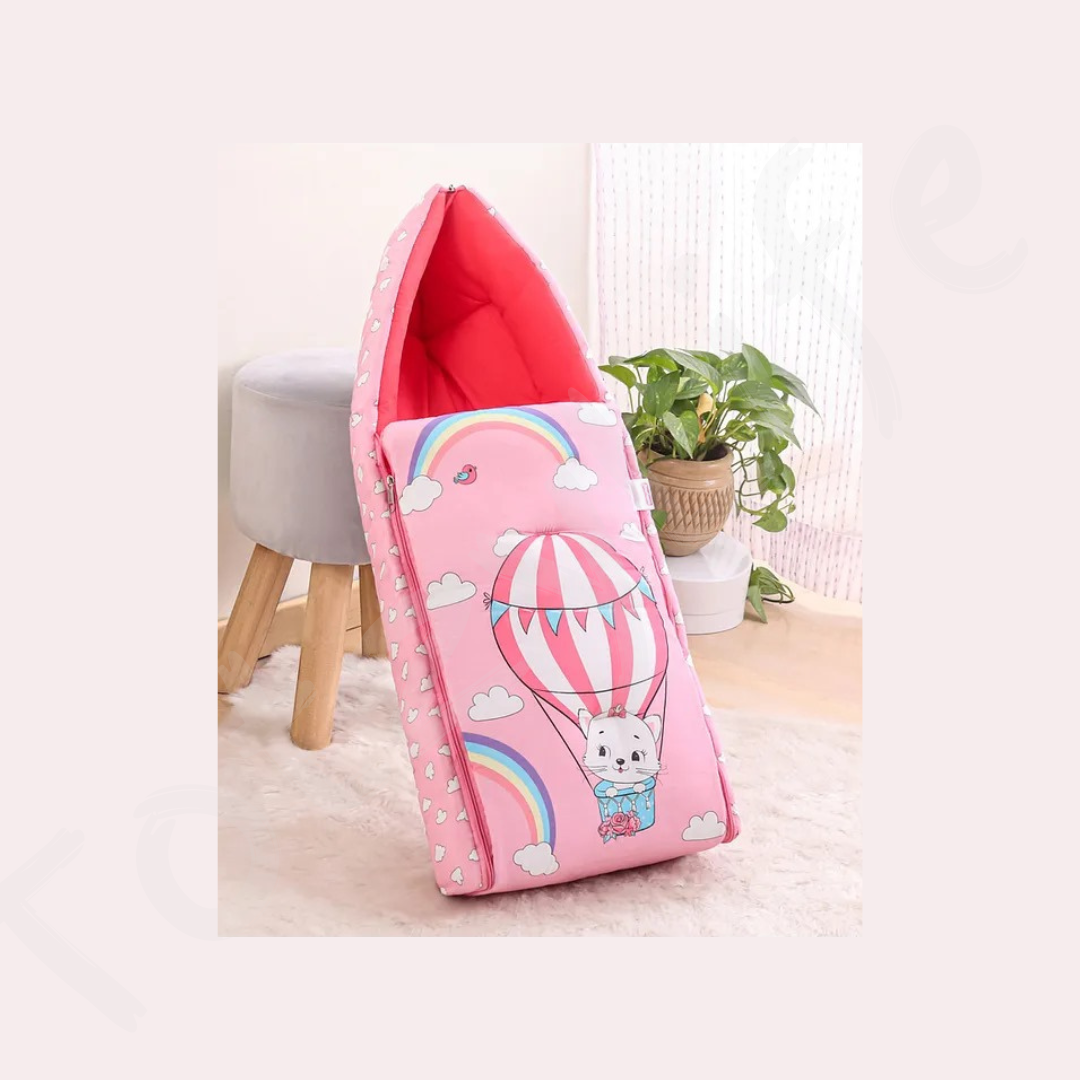 TotzyLife 3 in 1 Baby Bed, Sleeping Bag & Carry Nest (Pink Theme)
