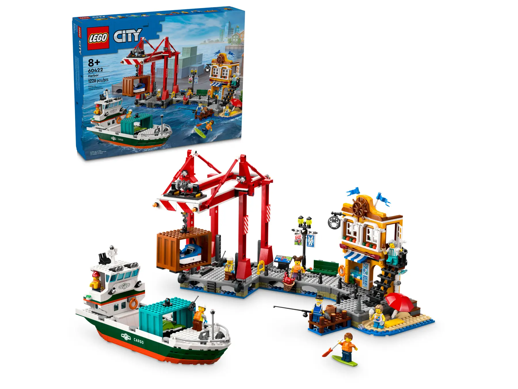 LEGO® City Pajūrio uostas su krovininiu laivu 60422