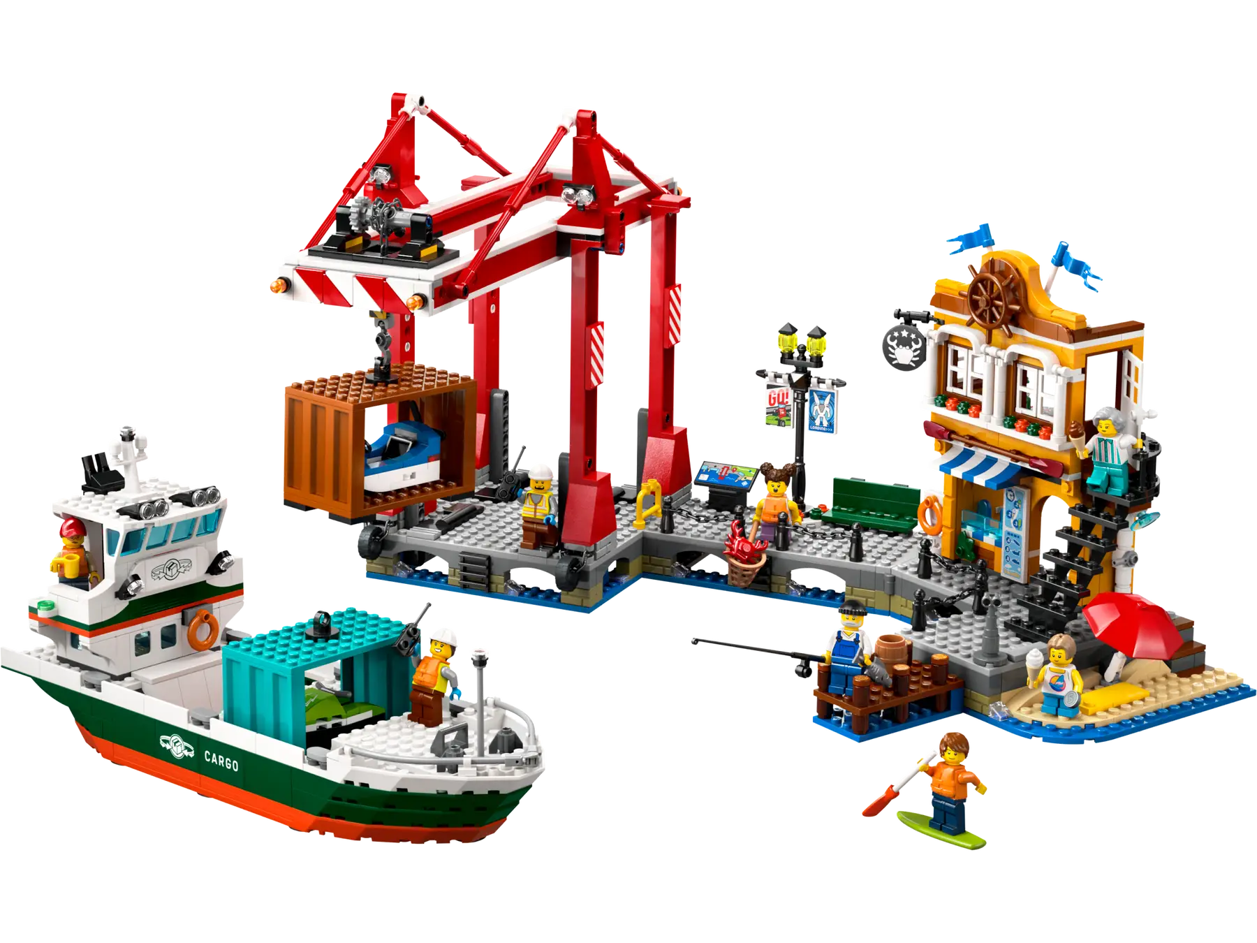 LEGO® City Pajūrio uostas su krovininiu laivu 60422