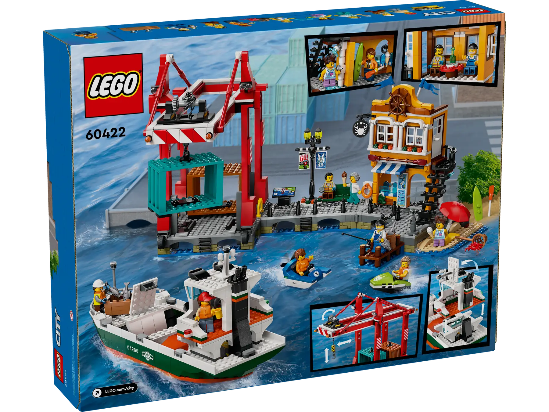 LEGO® City Pajūrio uostas su krovininiu laivu 60422