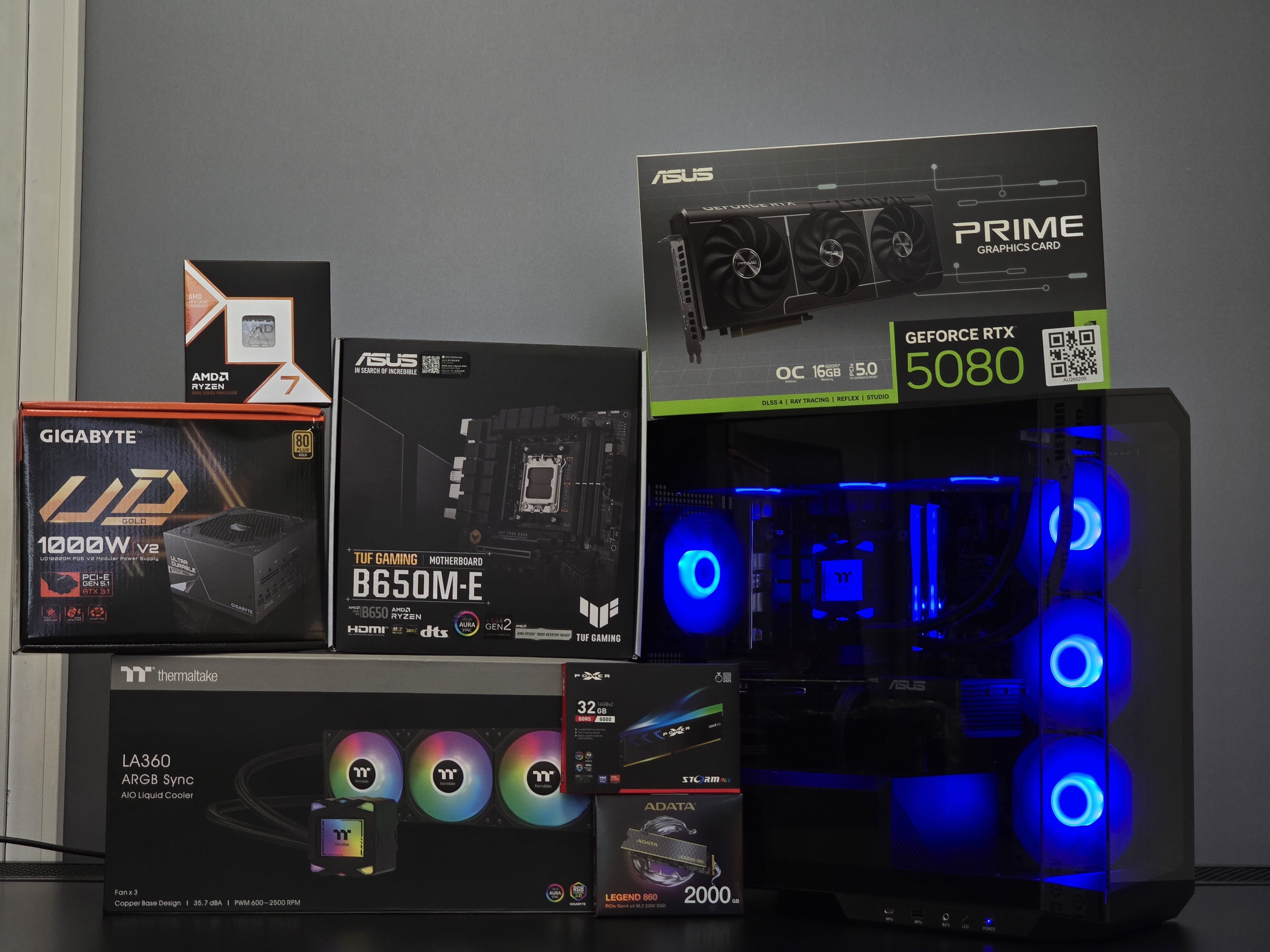 Ryzen 7 9800X3D su RTX 5080 Kompiuteris