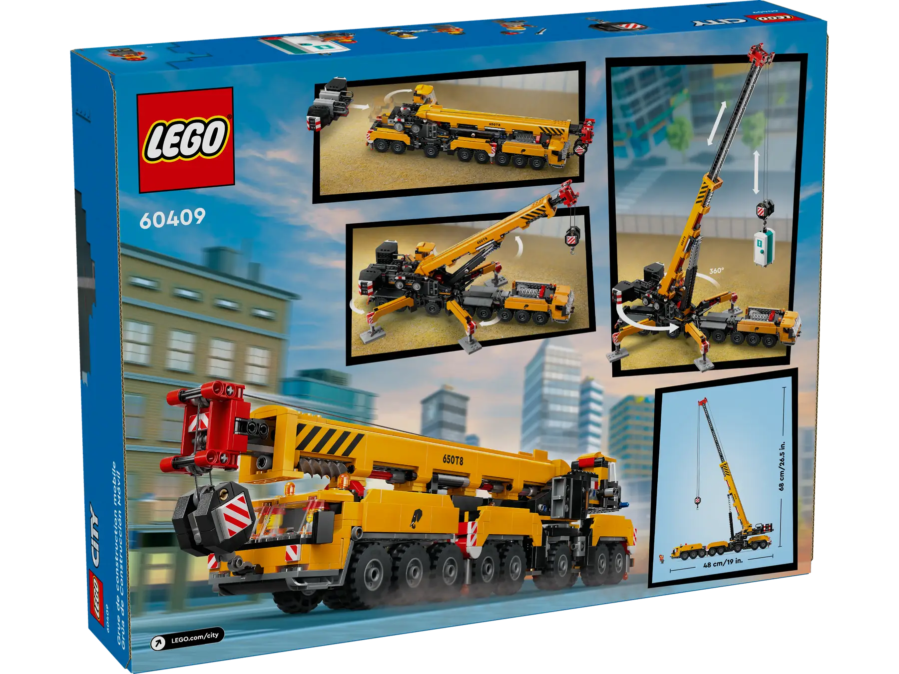 LEGO® City Geltonas mobilus statybų kranas 60409