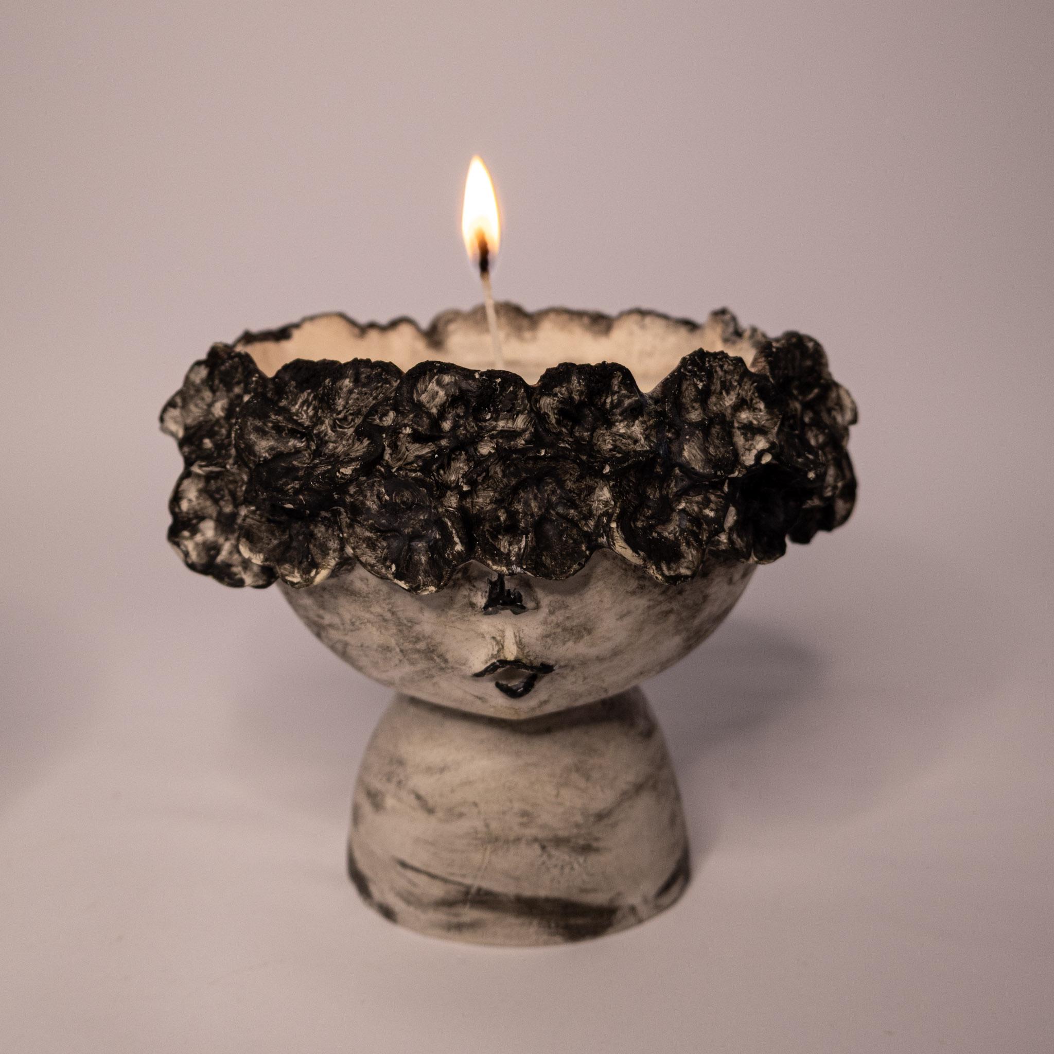 Artistic ceramic candle