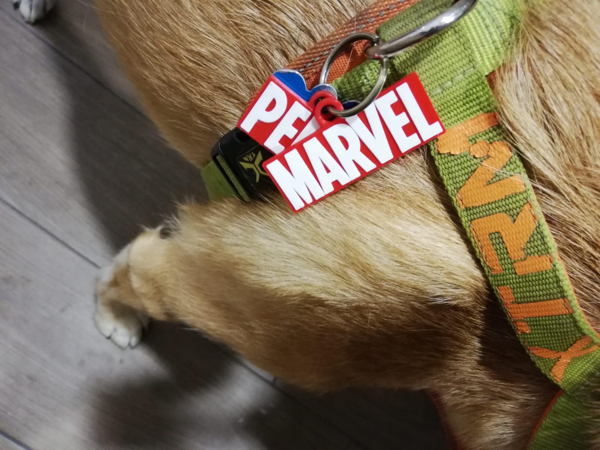 Chapa con Nombre para Gato o Perro Marvel