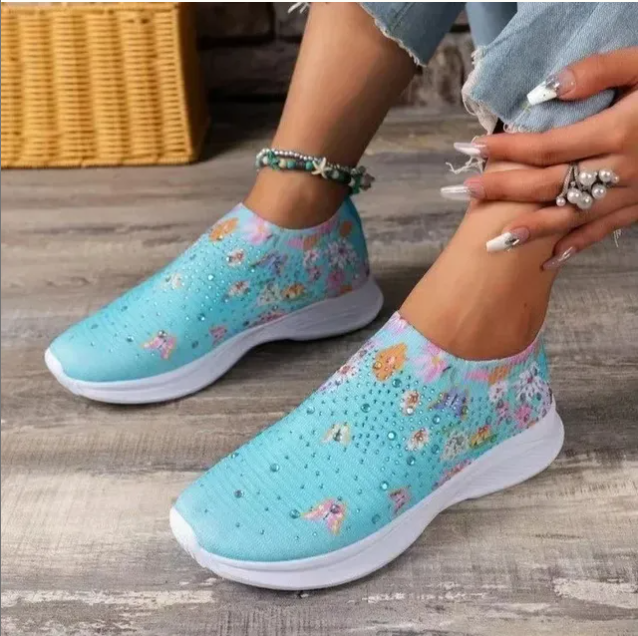 Women's Floral Slip-On Sneakers