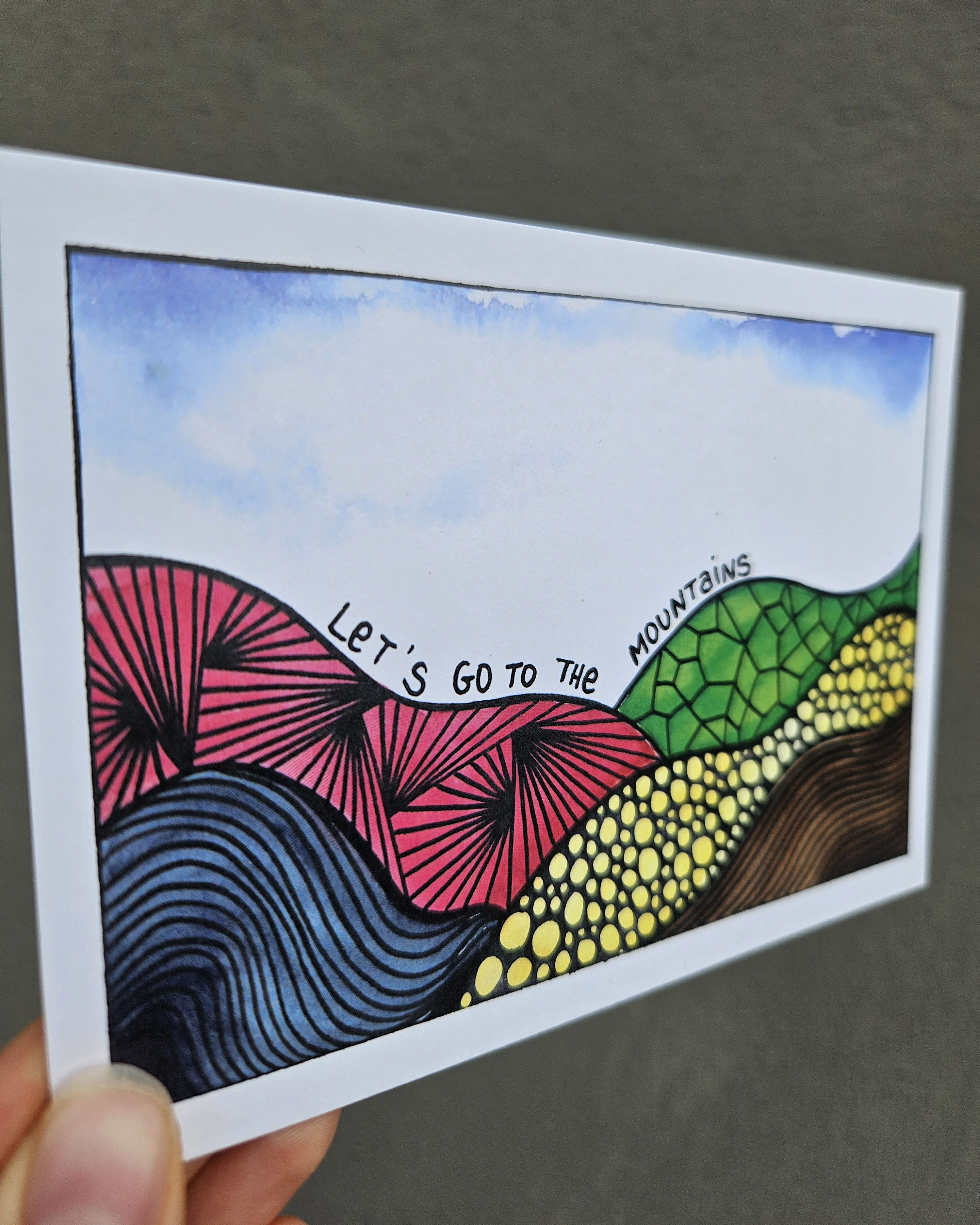 Let's Go To The Mountains - Print Postcard