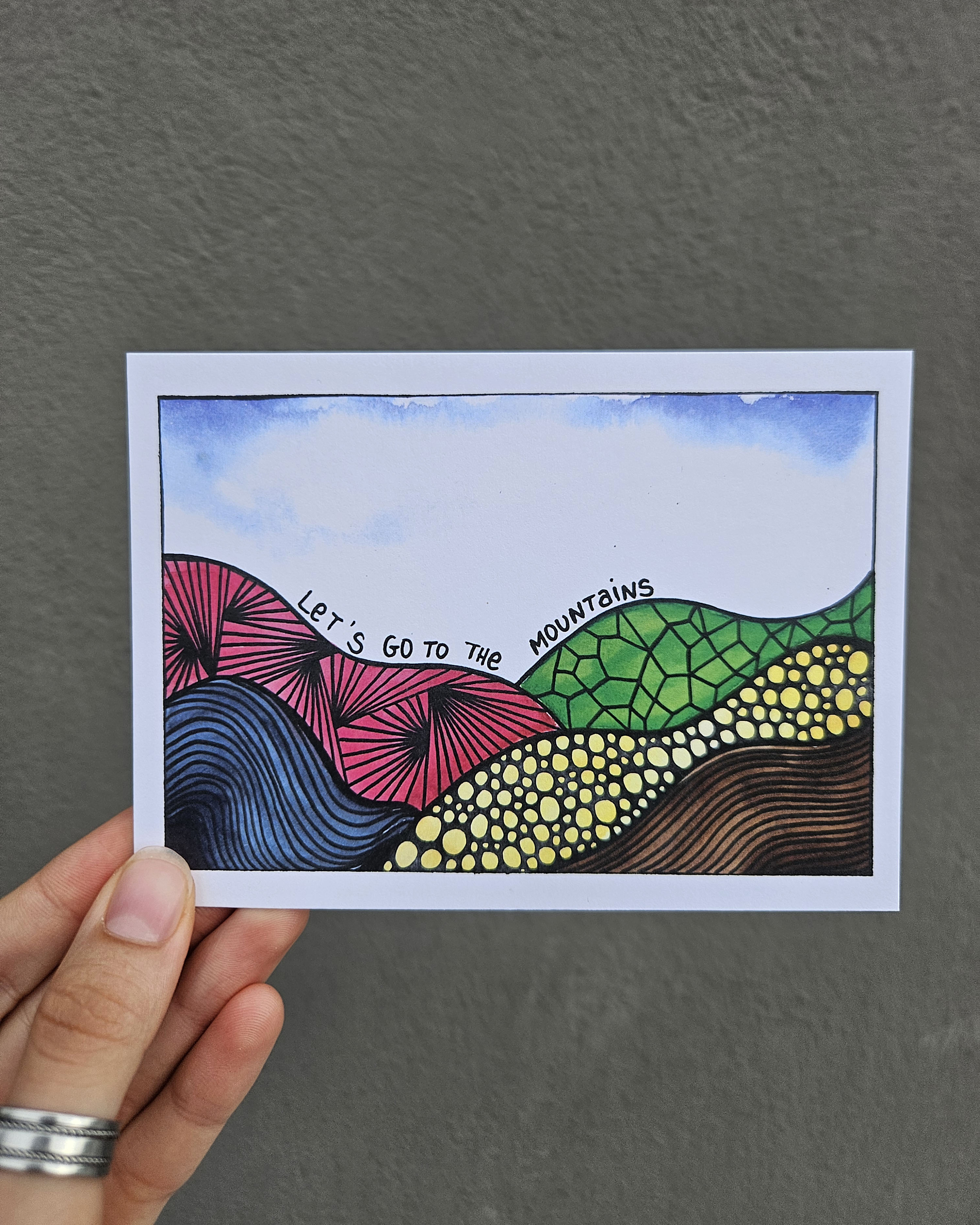 Let's Go To The Mountains - Print Postcard
