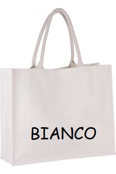 Borsa in juta di vari colori personalizzabile.