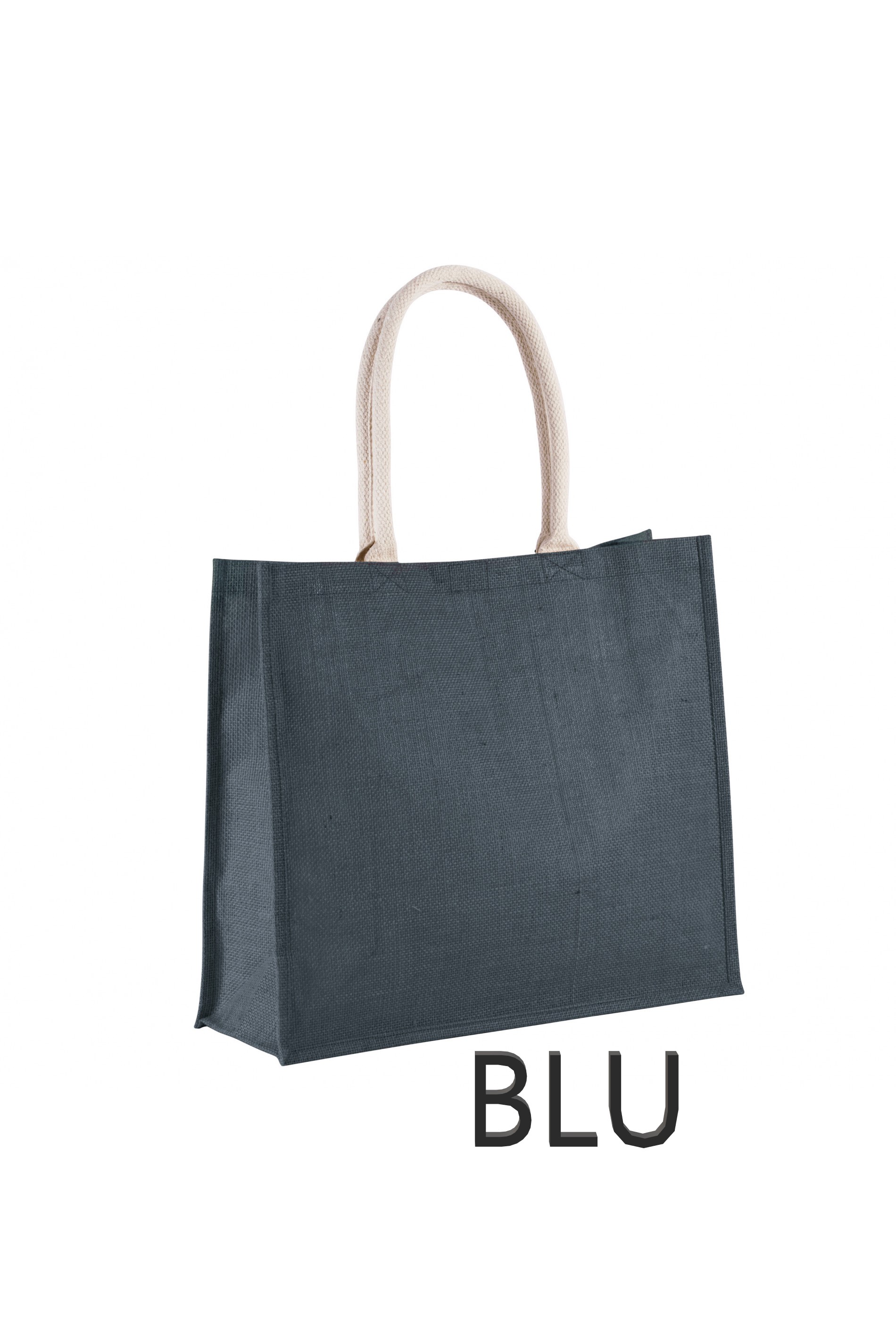 Borsa in juta di vari colori personalizzabile.