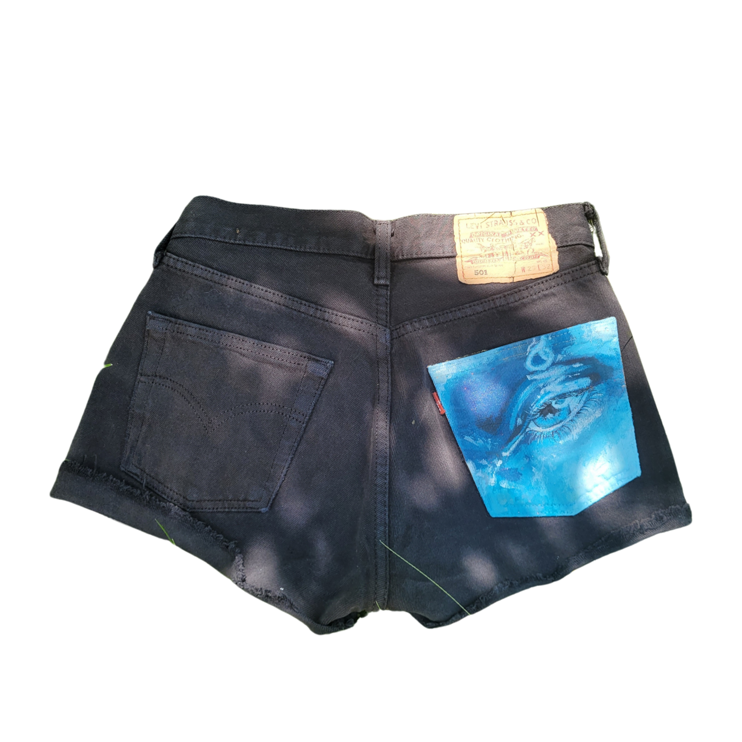 Short Levi’s Custom – Motif Œil Unique (Peint à la main)