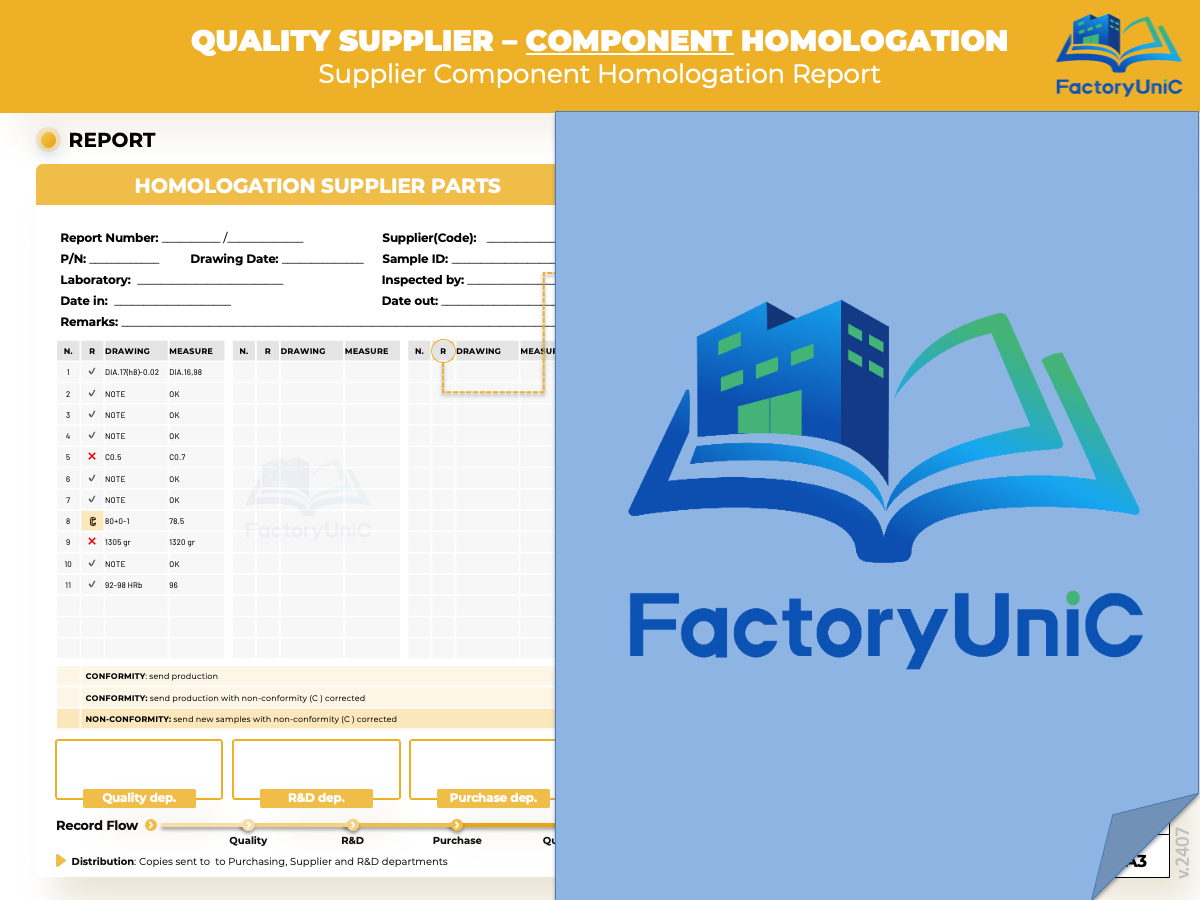 Quality Supplier - Component Homologation Report (PDF)