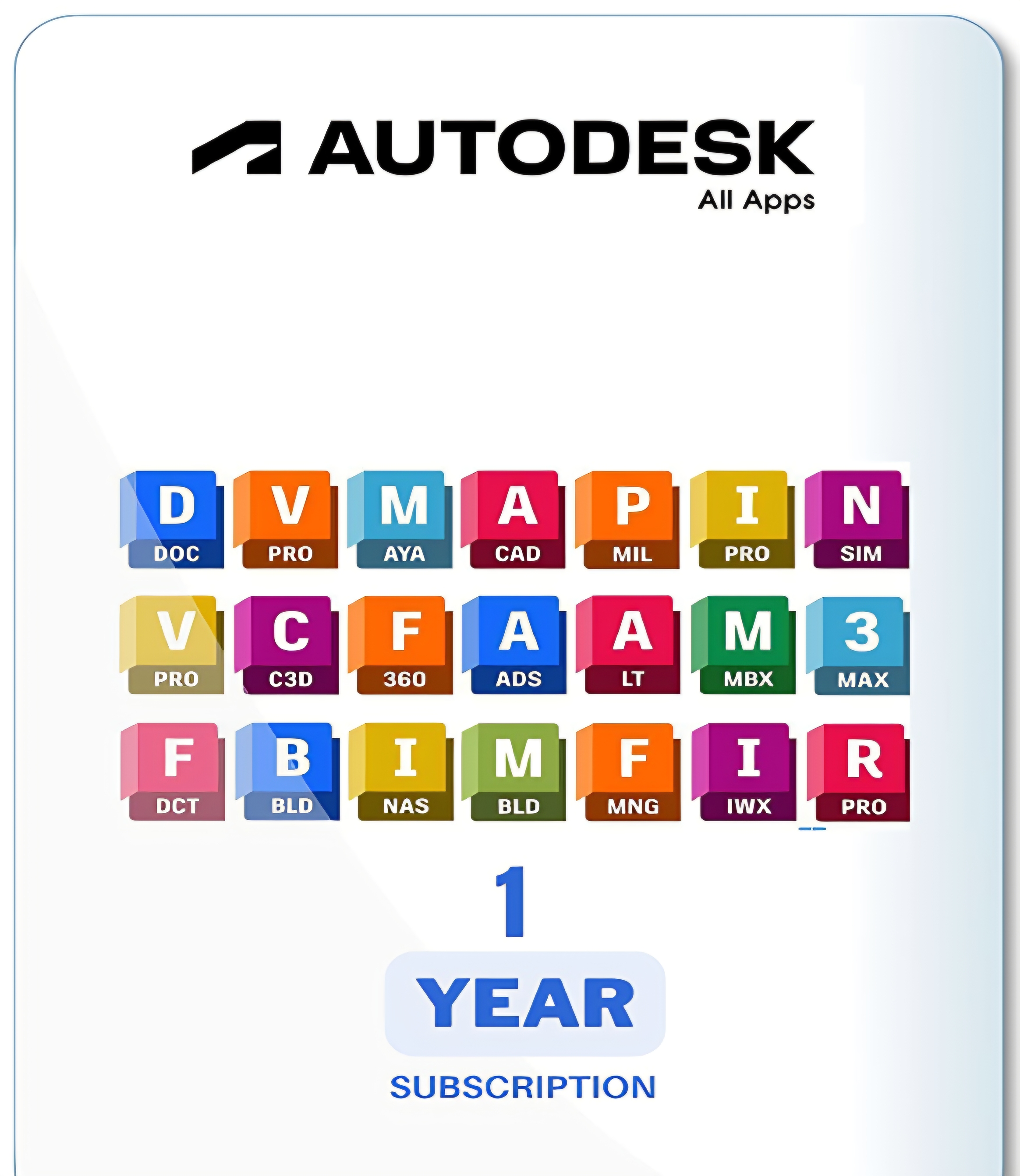 Autodesk subscription for 1 year