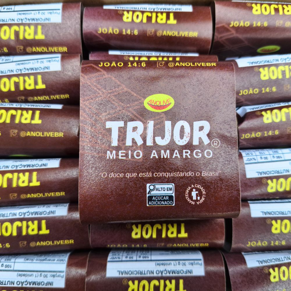 20 TRIJOR com Chocolate Meio Amargo com recheio de Doce de Leite