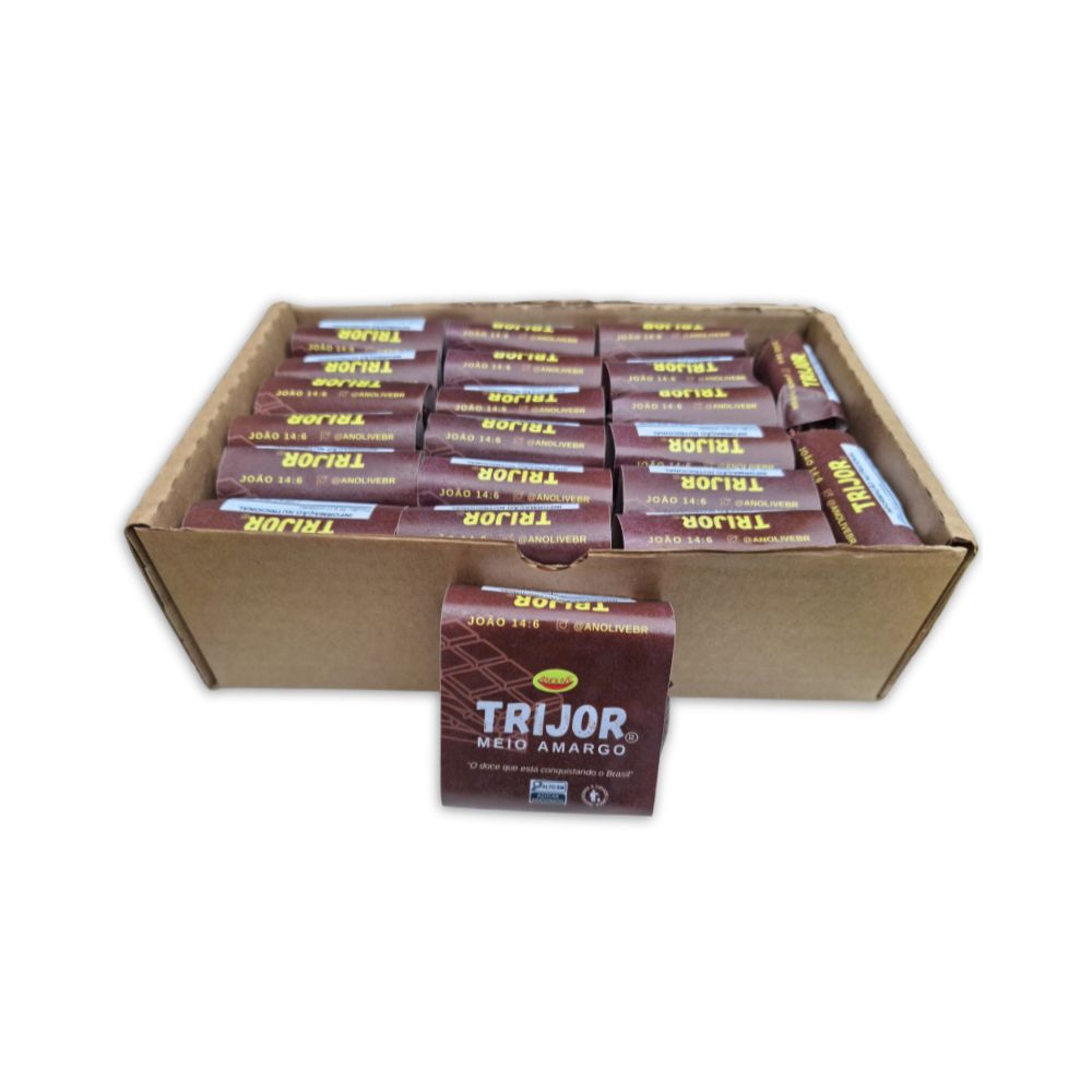 20 TRIJOR com Chocolate Meio Amargo com recheio de Doce de Leite