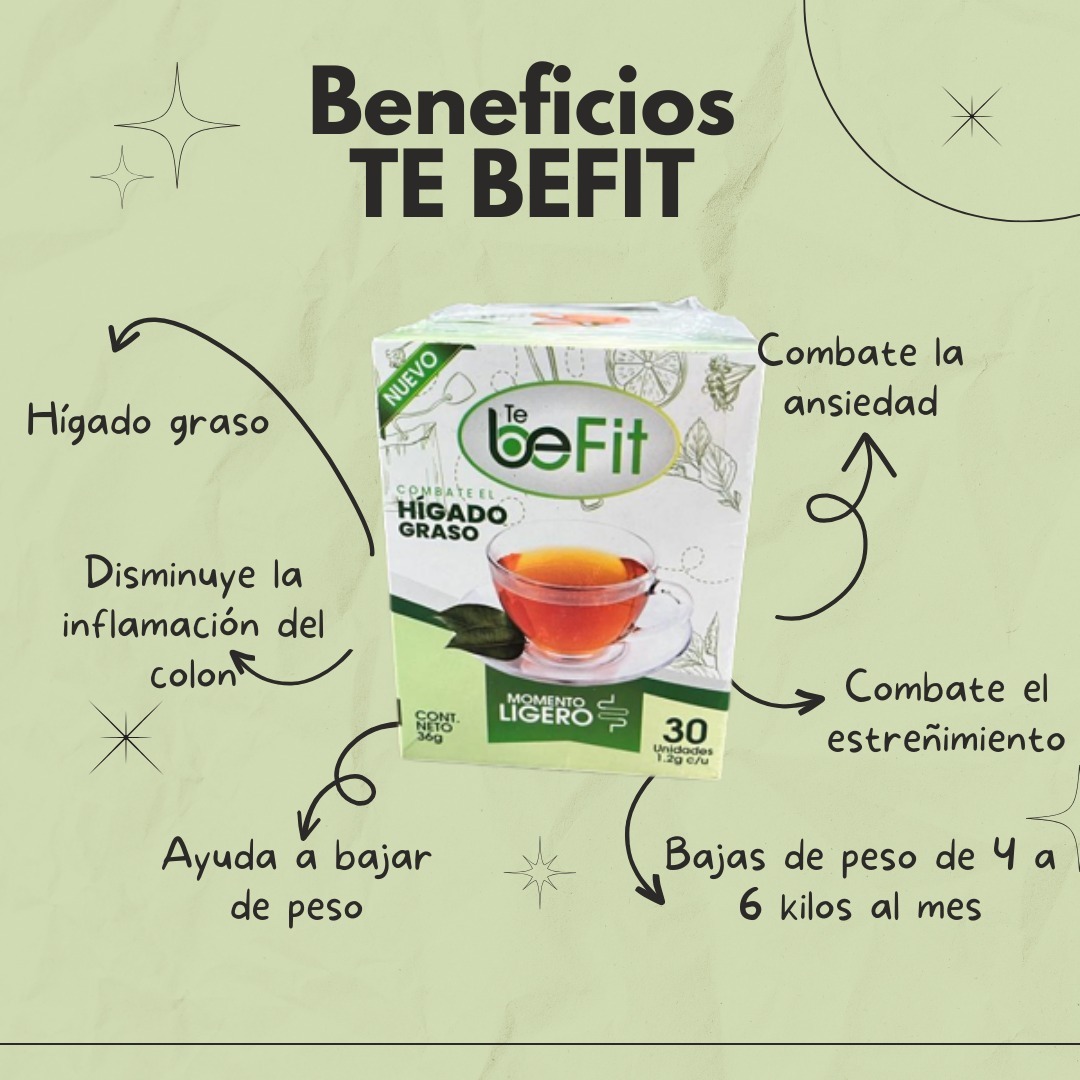 2 Cajas de té Befit. 60 unidades. CONT NETO 72g.