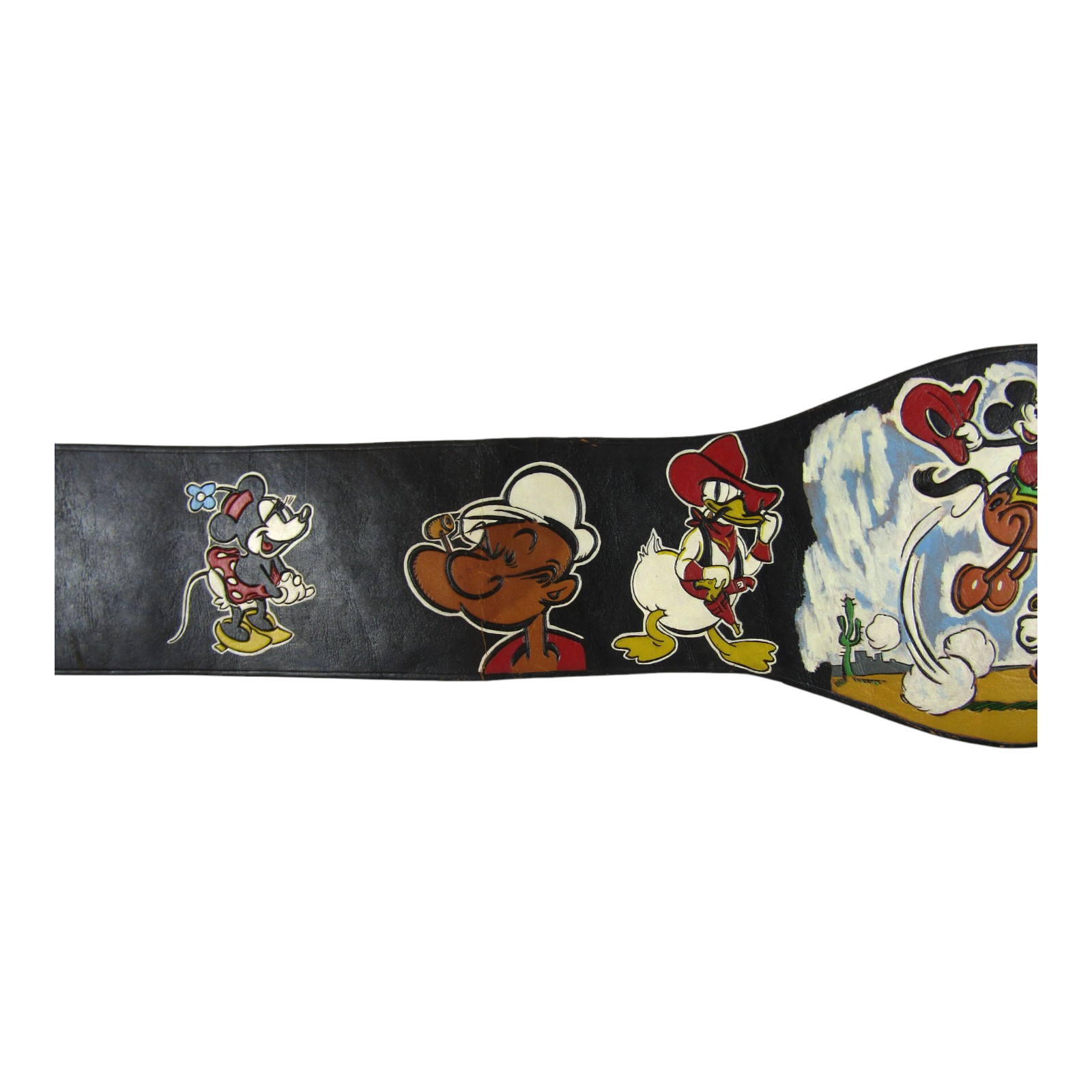1950's Hand Crafted Disney Animation Character Belt 42" x 7" Leather