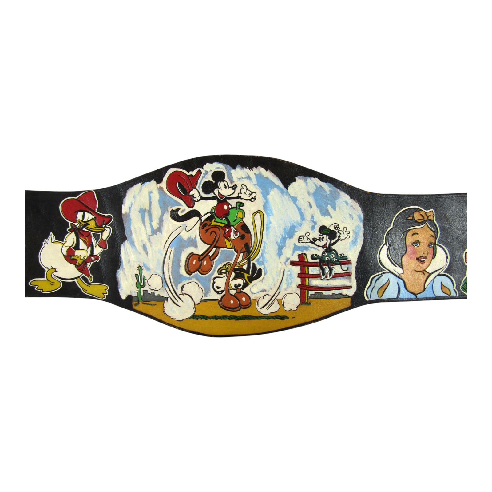 1950's Hand Crafted Disney Animation Character Belt 42" x 7" Leather