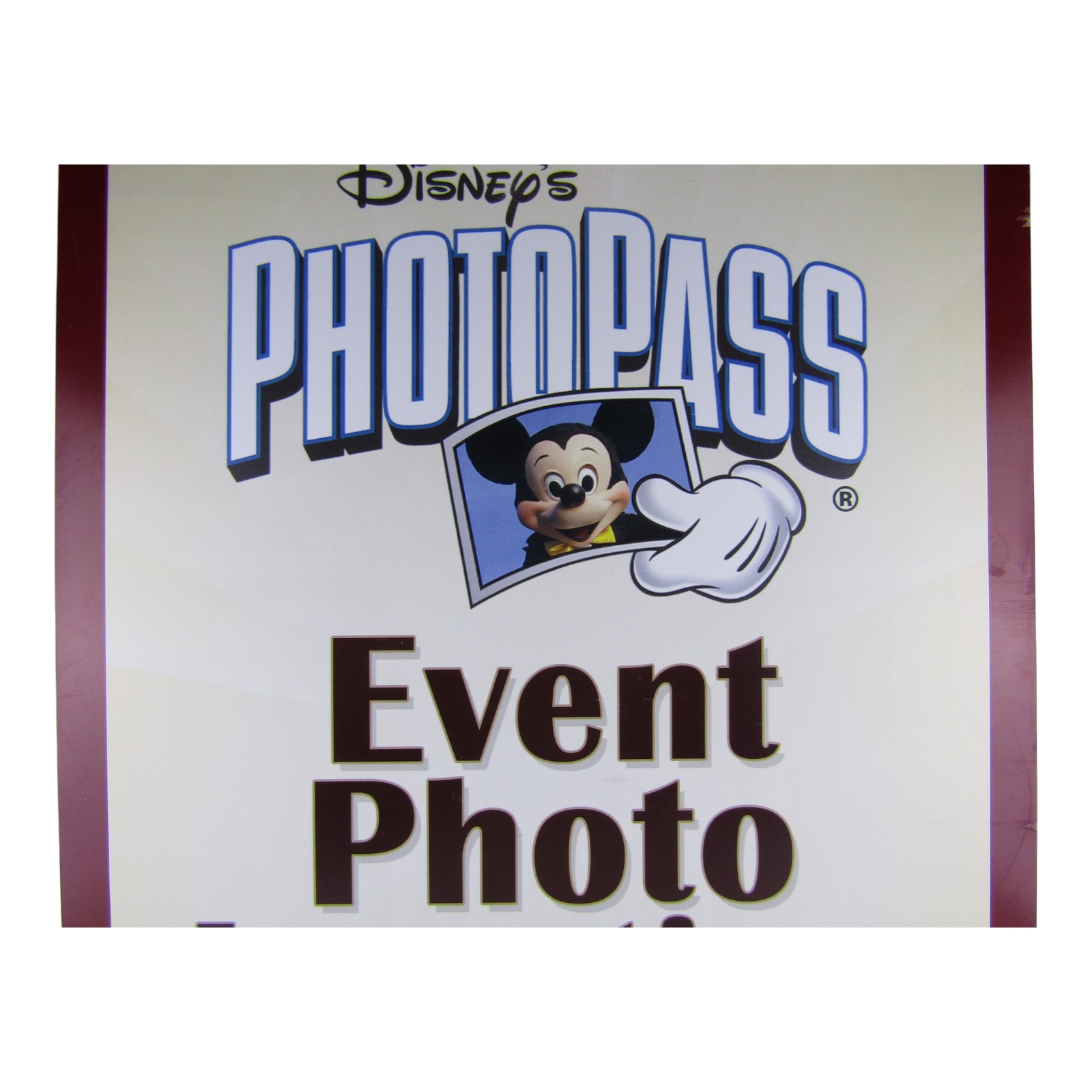 Magic Kingdom Park Used Disney PhotoPass Event Photo Location Poster Display 24" x 20"