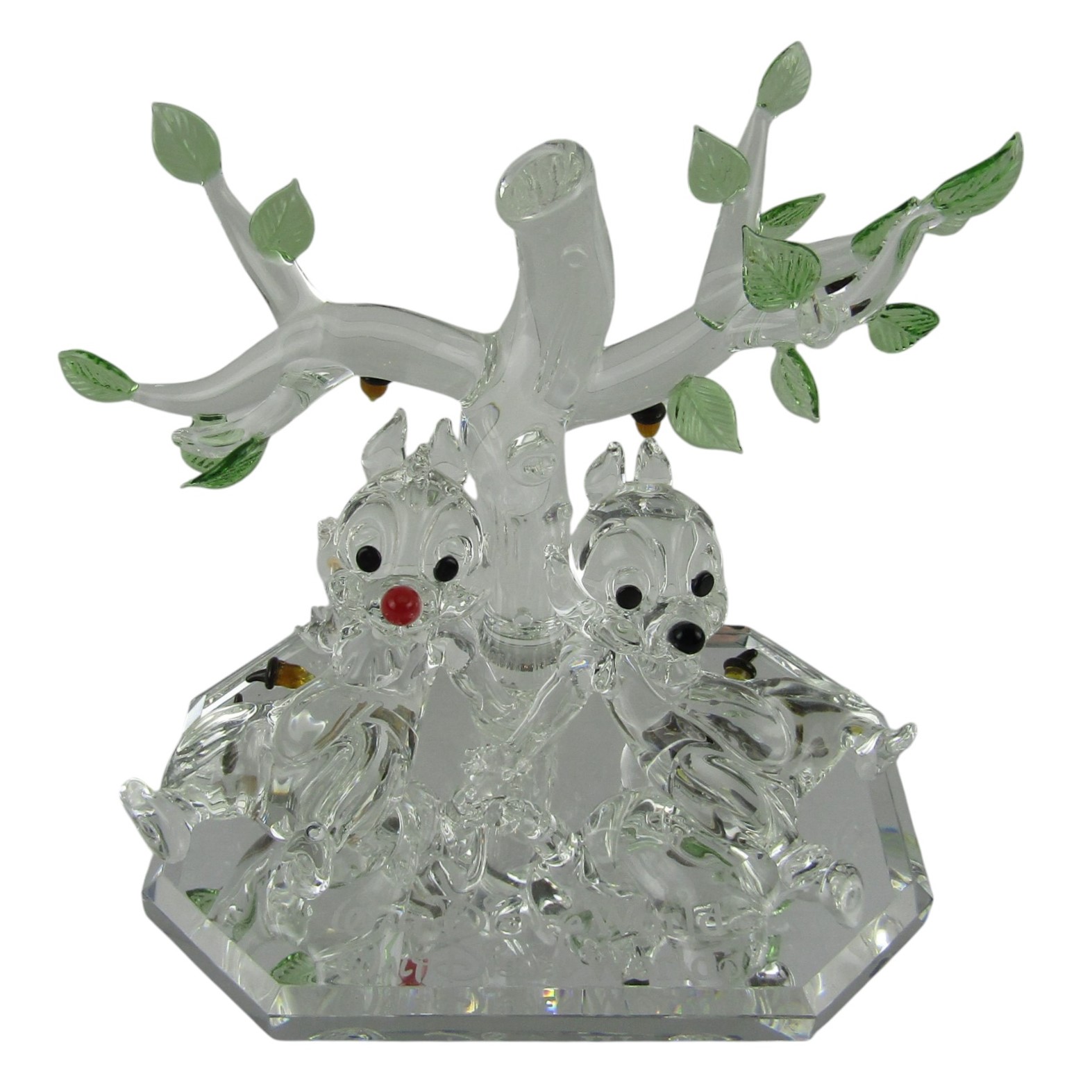 Limited Edition Arribas Brothers Chip and Dale Large Crystal and Hand Blown Glass Figurine 6" x 5.5"