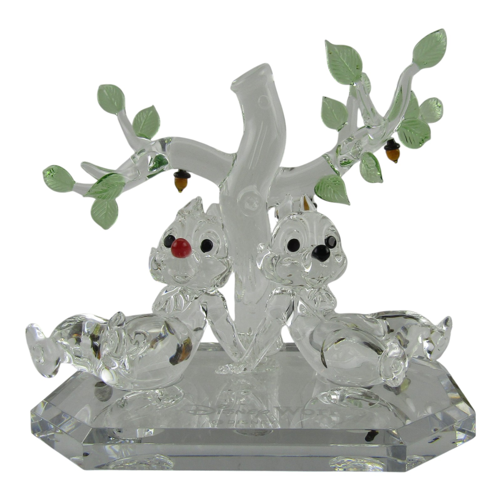 Limited Edition Arribas Brothers Chip and Dale Large Crystal and Hand Blown Glass Figurine 6" x 5.5"