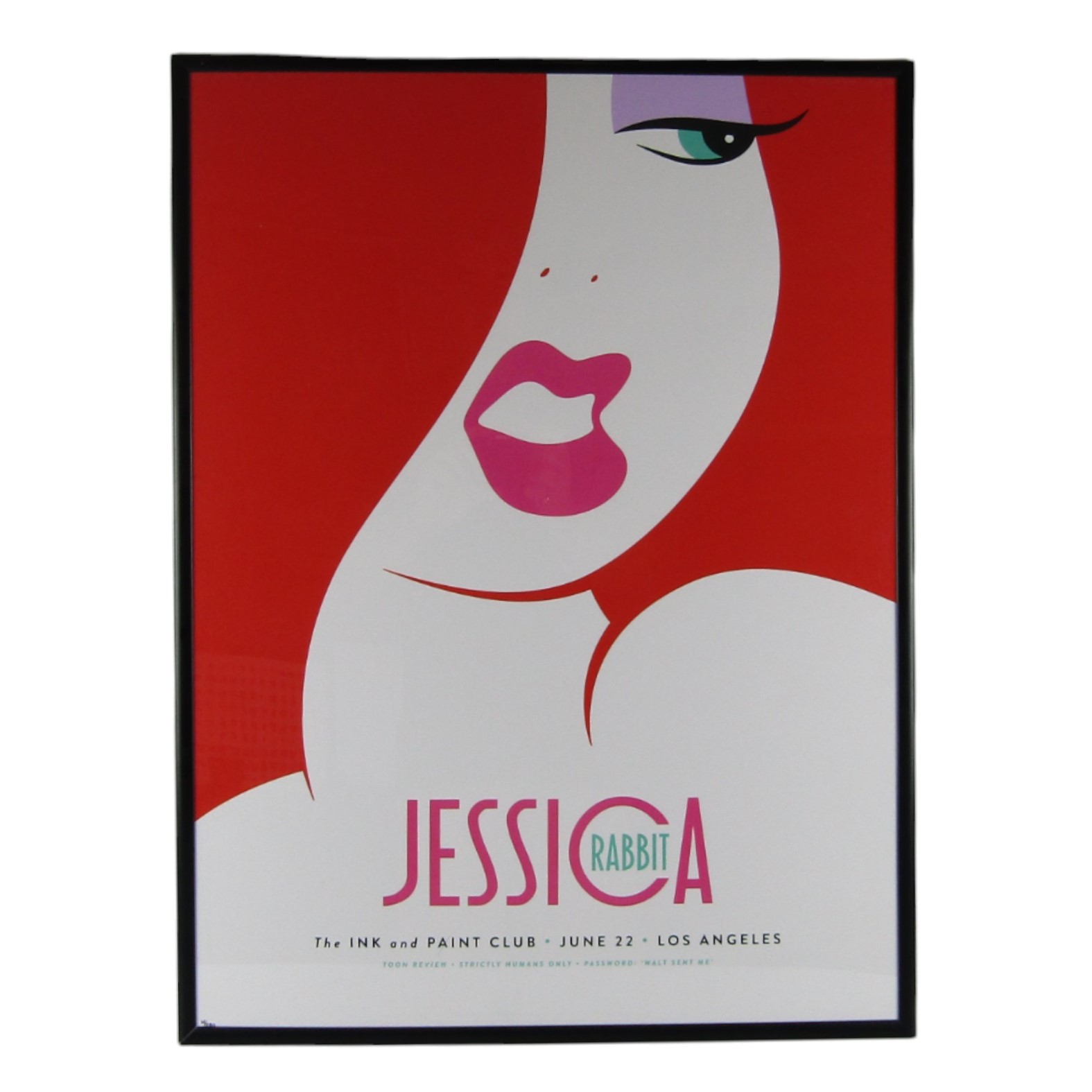 Jessica Rabbit Poster, 24" x 18" Limited Edition 61/250 Silk Screen, Michael De Pippo COA